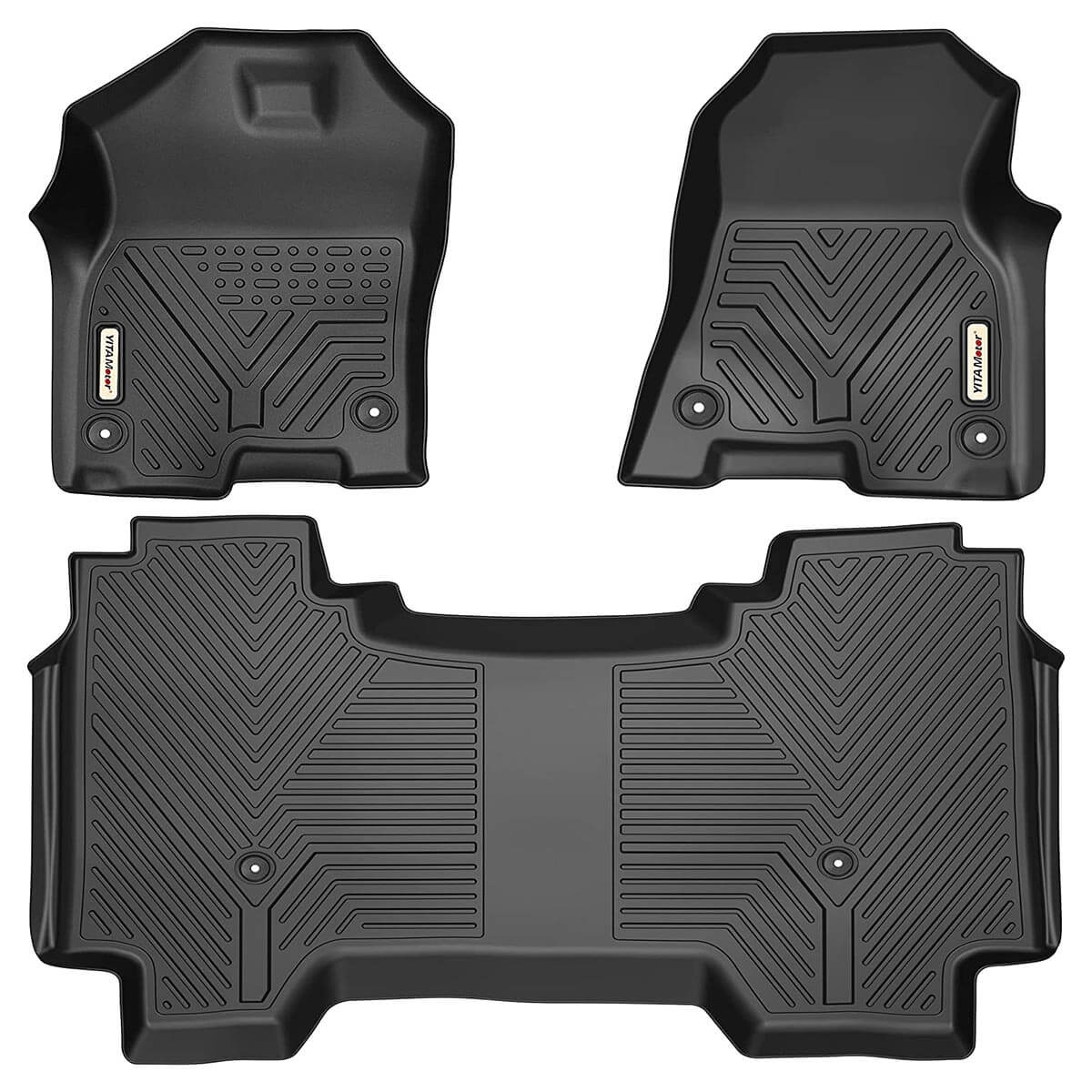 YITAMOTOR 2019-2025 Dodge Ram 1500 Crew Cab New Body Floor Mats Floor Liner Rubber Front Rear Kit