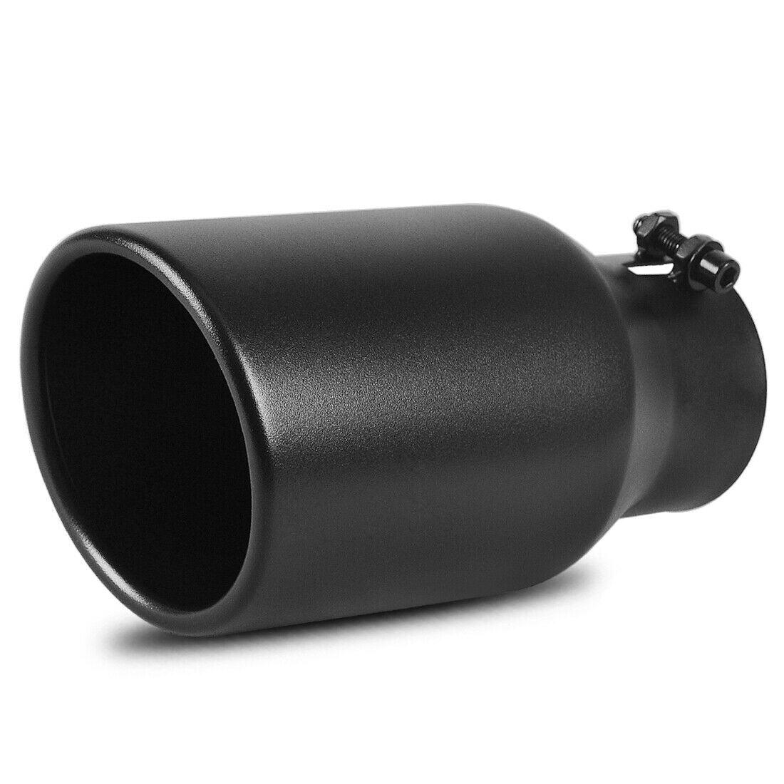 YITAMOTOR 3 Inch Inlet Black Exhaust Tip Black Paint Finish Stainless Steel Material Bolt on Design