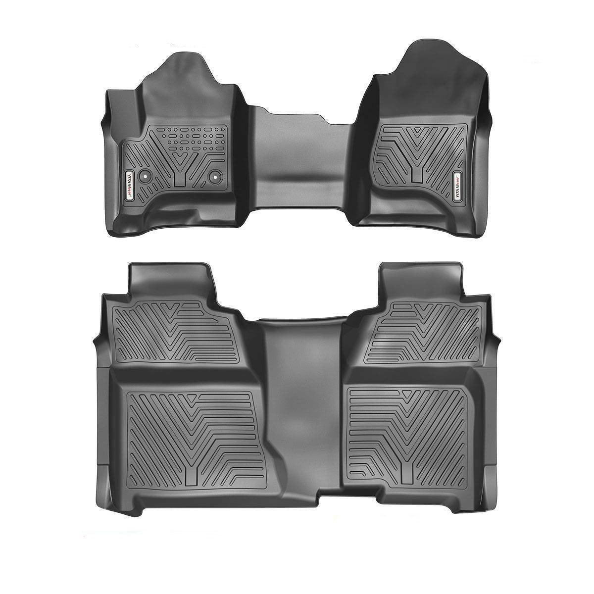 YITAMOTOR Floor Mats For 14-18 Silverado/Sierra 1500,15-19 2500HD/3500HD Crew Cab,with 1st Row Bench Seat