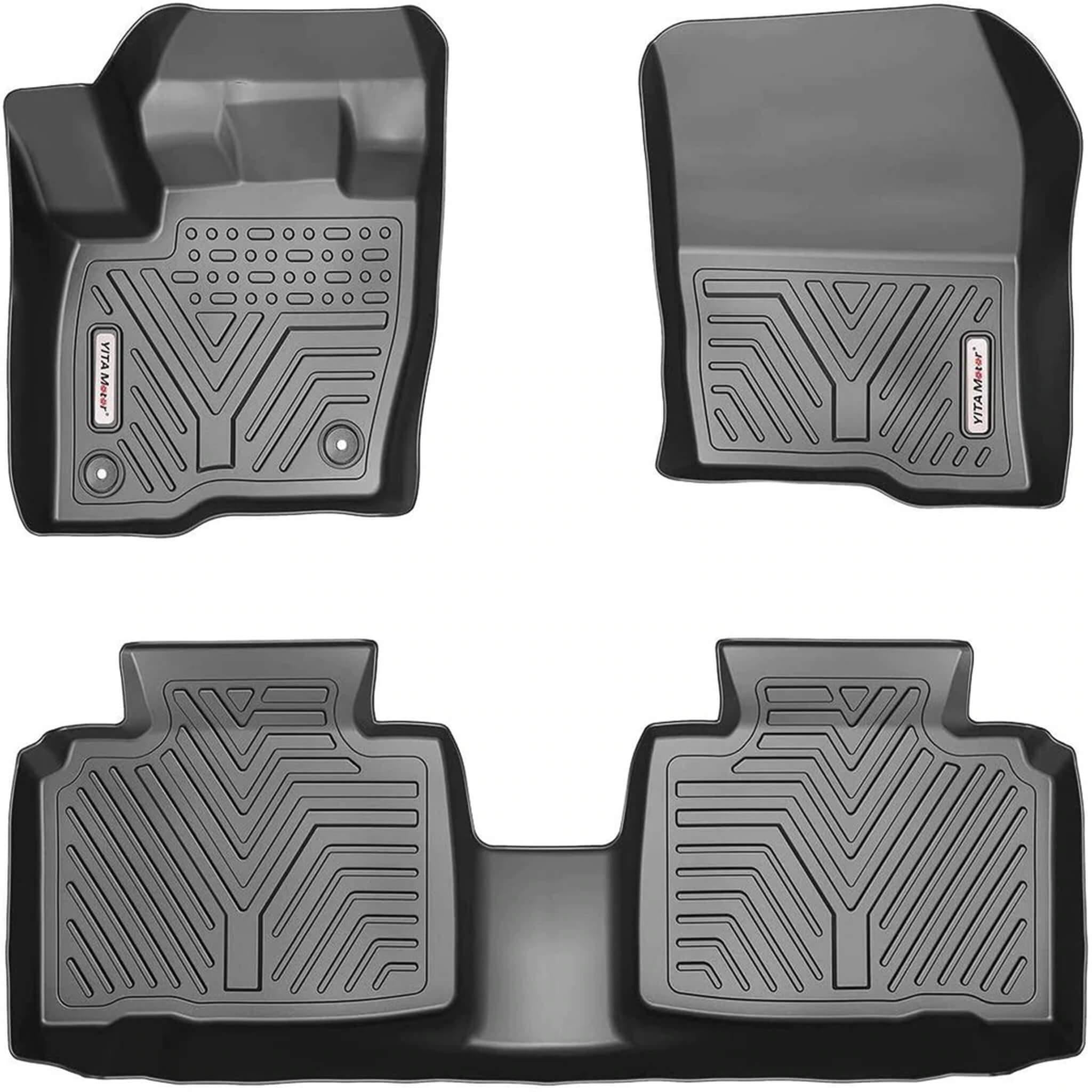 YITAMOTOR Floor Mats For 2015-2024 Ford Edge, Custom-Fit Black TPE Floor Liners 1st & 2nd Row All-Weather Protection