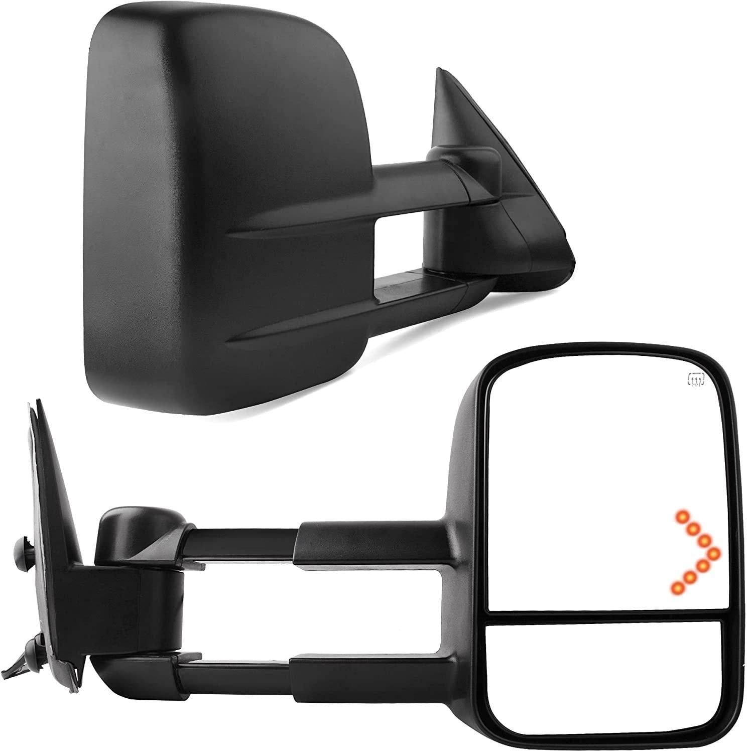 YITAMOTOR 2007-2014 Chevy Silverado GMC Sierra Cadillac Yukon Tahoe Towing Mirrors, Power Heated w/ Turn Signal