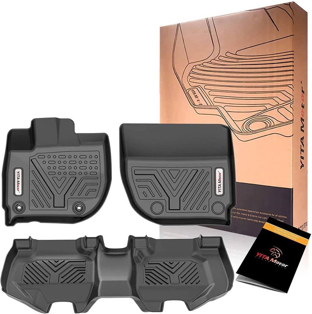 YITAMOTOR 2016-2022 Honda HR-V Floor Mats, Custom-Fit Black TPE Floor Liners,1st & 2nd Row All-Weather Protection