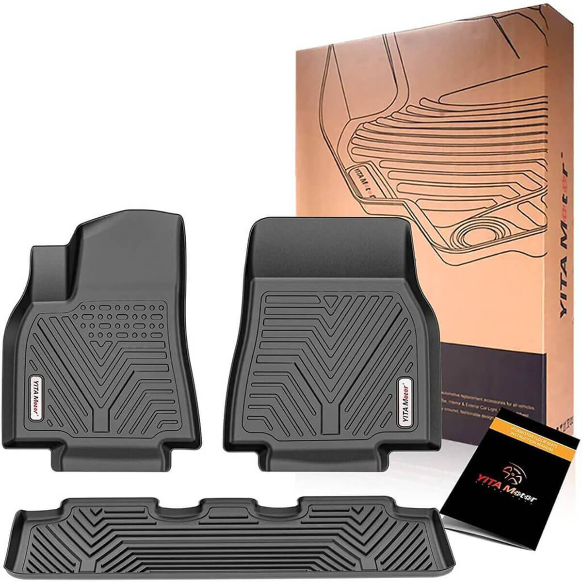 YITAMOTOR 20-24 Tesla Model Y Floor Mats Custom Fit TPE 1st & 2nd Row Floor Liners All-Weather Protection