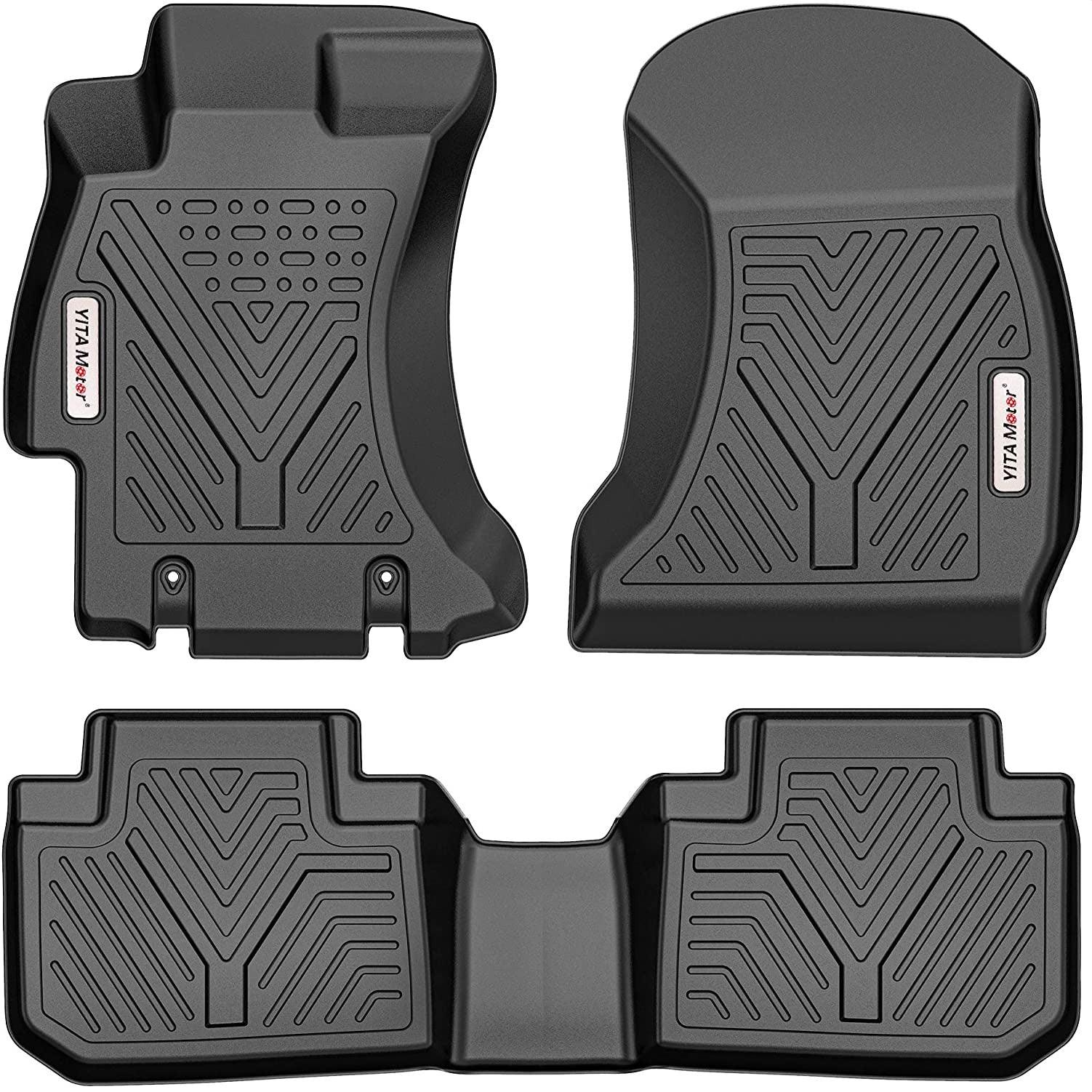 YITAMOTOR Floor Mats for 14-18 Subaru Forester, Custom-Fit Black TPE Floor Liners 1st & 2nd Row All-Weather Protection