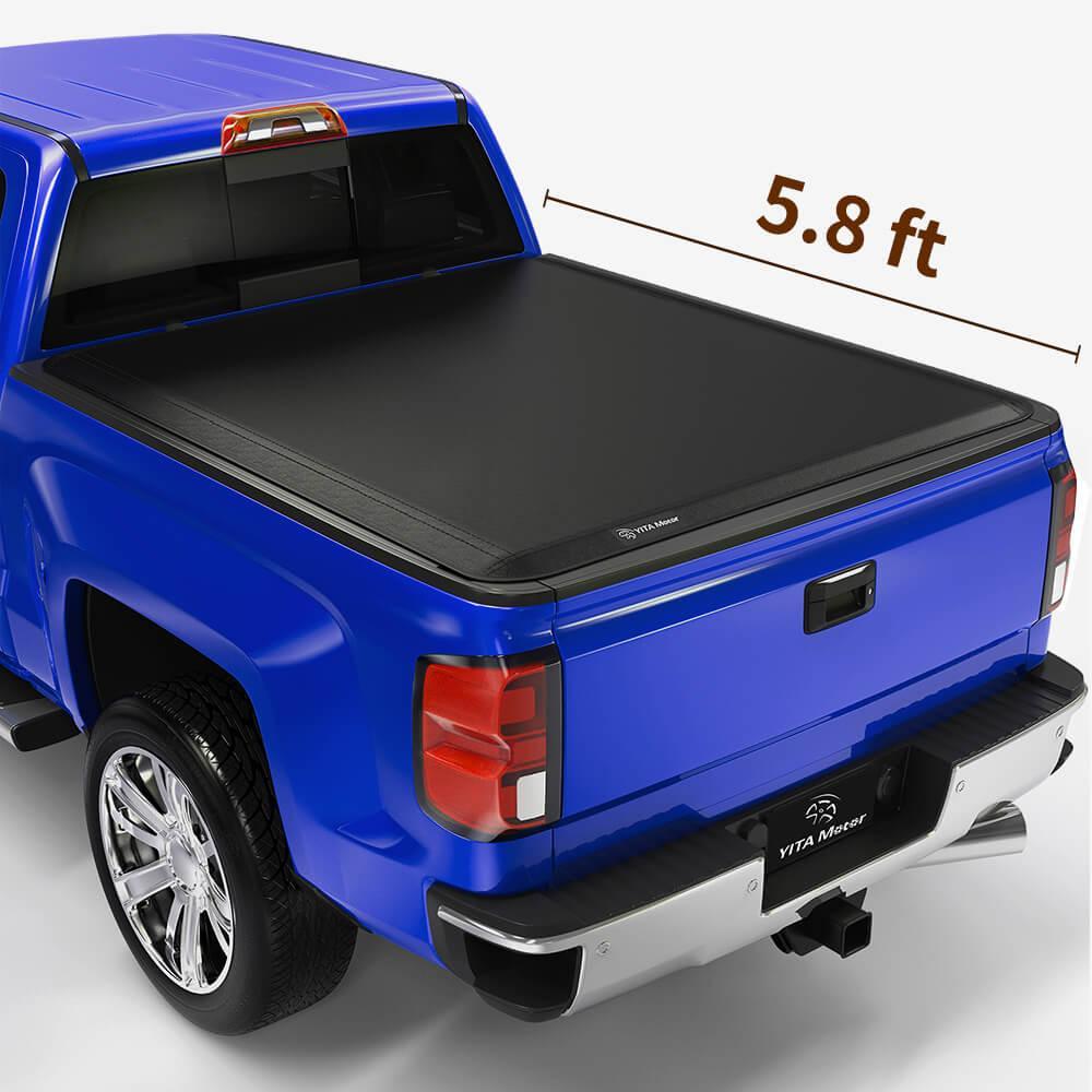 YITAMOTOR Soft Tri-Fold Truck Bed Tonneau Cover For 2014-2018 Chevy Silverado/GMC Sierra 1500, Fleetside 5.8 ft Bed