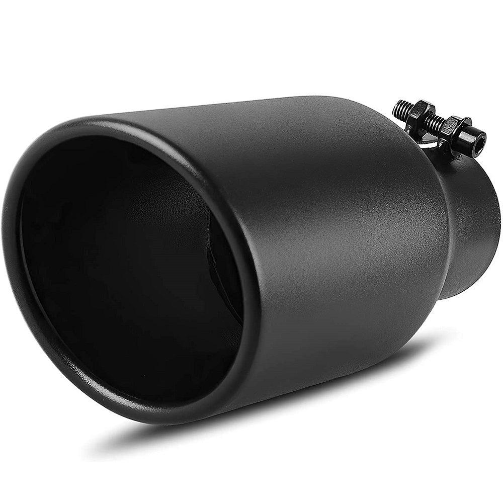 YITAMOTOR 2.5" Inlet 4" Outlet 9" Overall Length Stainless Steel Black Exhaust Tips Bolt on Powder Coated Finish Tailpipe