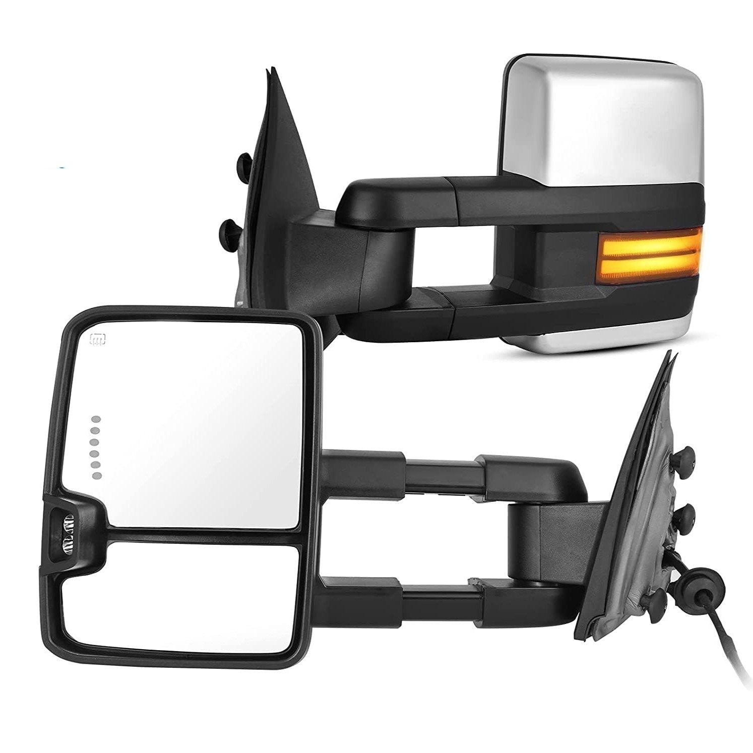 YITAMOTOR 14-18 Chevy Silverado GMC Sierra 1500 2500HD 3500HD Extendable Tow Mirrors Turn Signal Power Heated