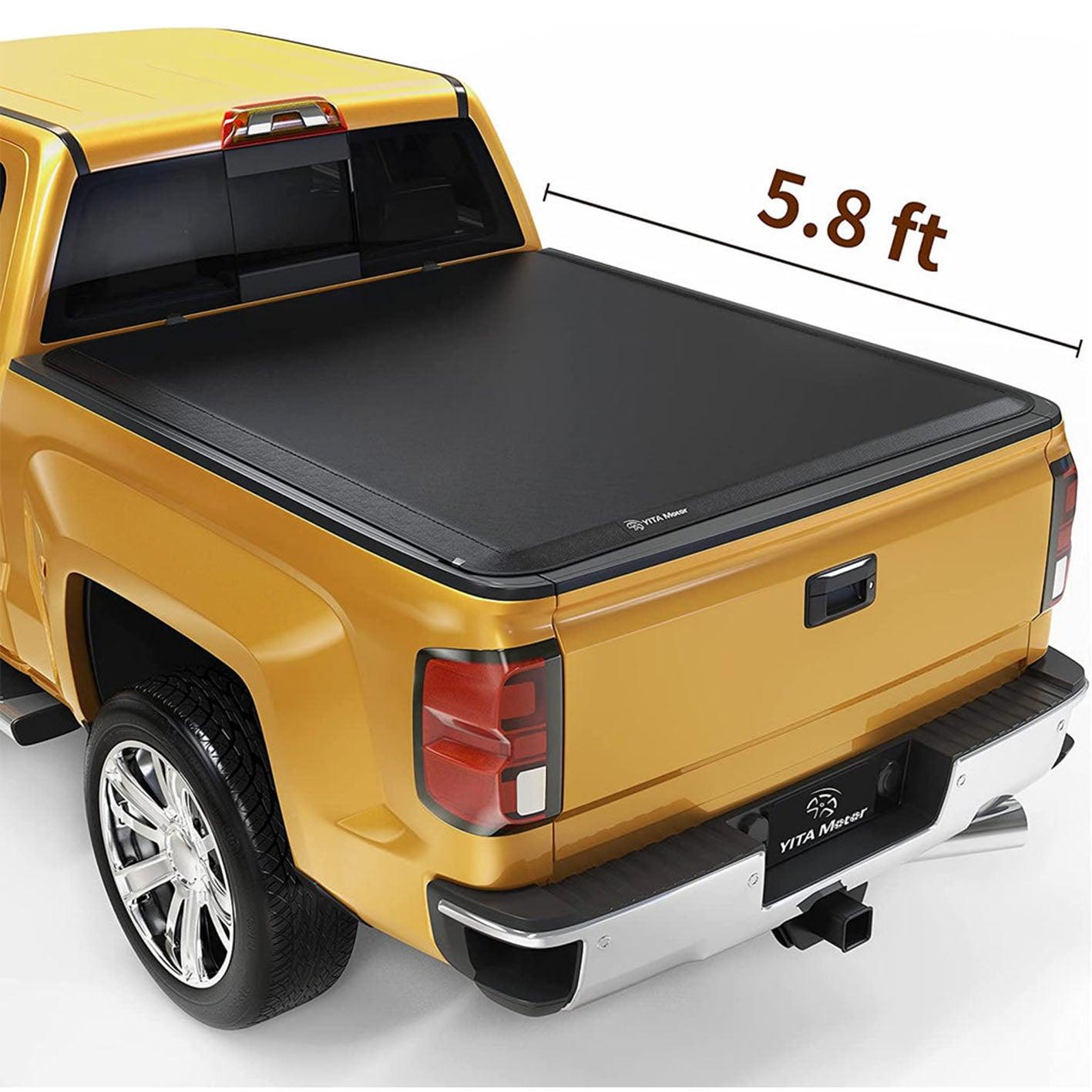 YITAMOTOR 2014-2019 Chevy Silverado / GMC Sierra 1500 5.8ft Fleetside Bed Soft Roll Up Truck Bed Tonneau Cover