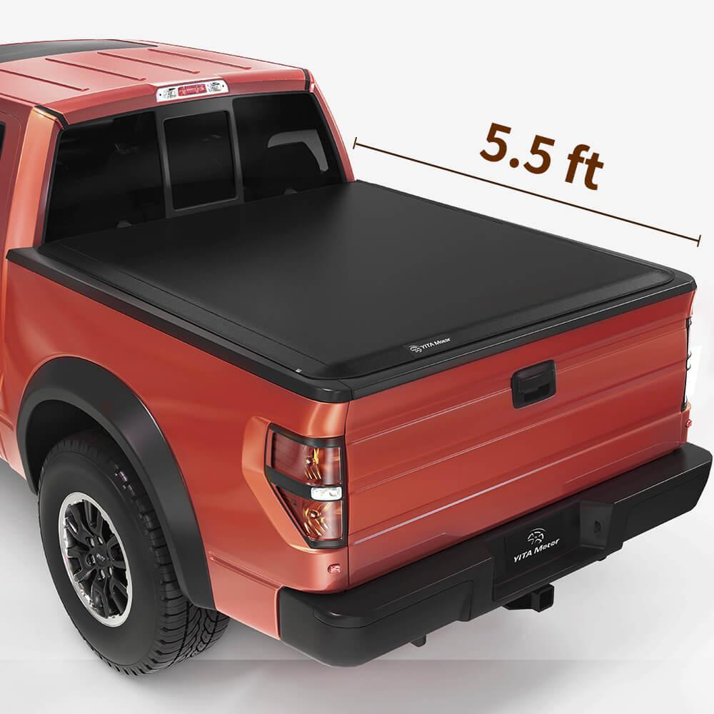 YITAMOTOR 2009-2014 Ford F-150 (Excl. Raptor Series), Styleside 5.5 ft Bed Soft Roll Up Truck Bed Tonneau Cover