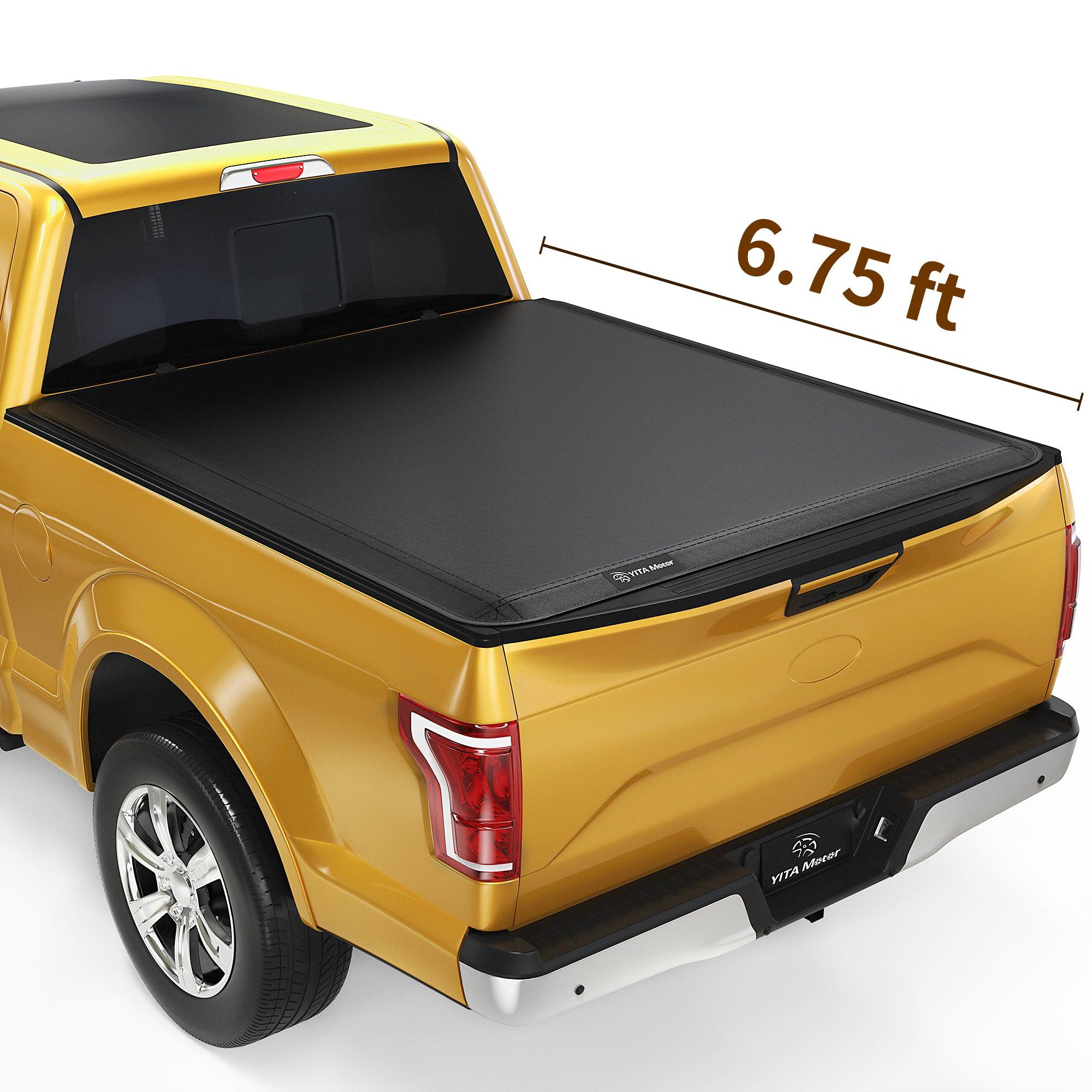 YITAMOTOR Soft Tri-fold 2017-2024 Ford F-250 F-350 Super Duty, Styleside 6.75 ft Bed Truck Bed Tonneau Cover