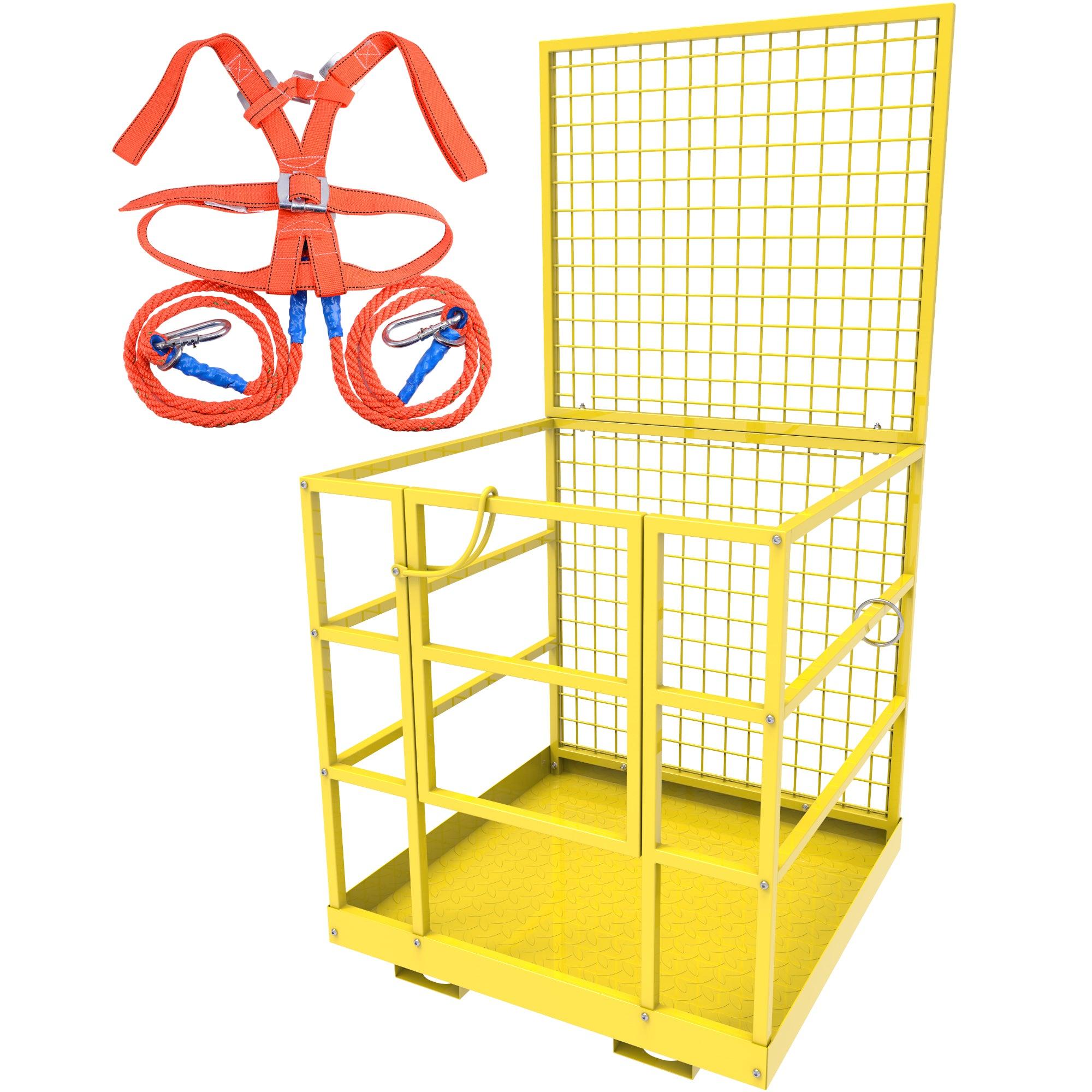 YITAMOTOR 43"x45"Forklift Safety Cage Basket Safety Cage 2 Person Work Platform 1300 LBS0