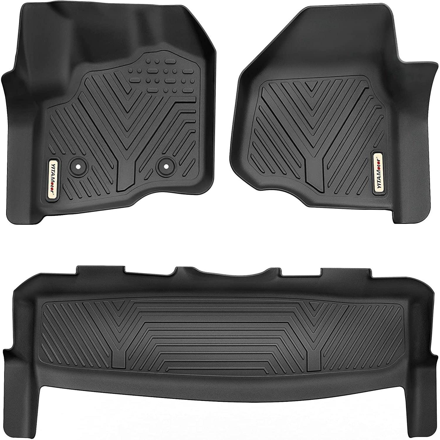 YITAMOTOR Floor Mats for 2012-2016 Ford F-250/F-350/F-450 SuperCrew/Crew Cab, Custom Fit 1st & 2nd Row FloorLiner Set