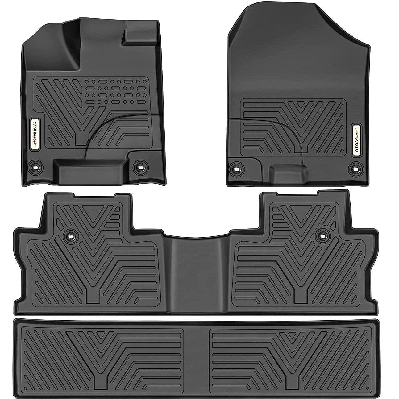 YITAMOTOR 17-23 Honda Ridgeline Crew Cab Floor Mats Cargo Liner, Custom-Fit Black TPE 1st, 2nd & 3rd Row All-Weather Protection