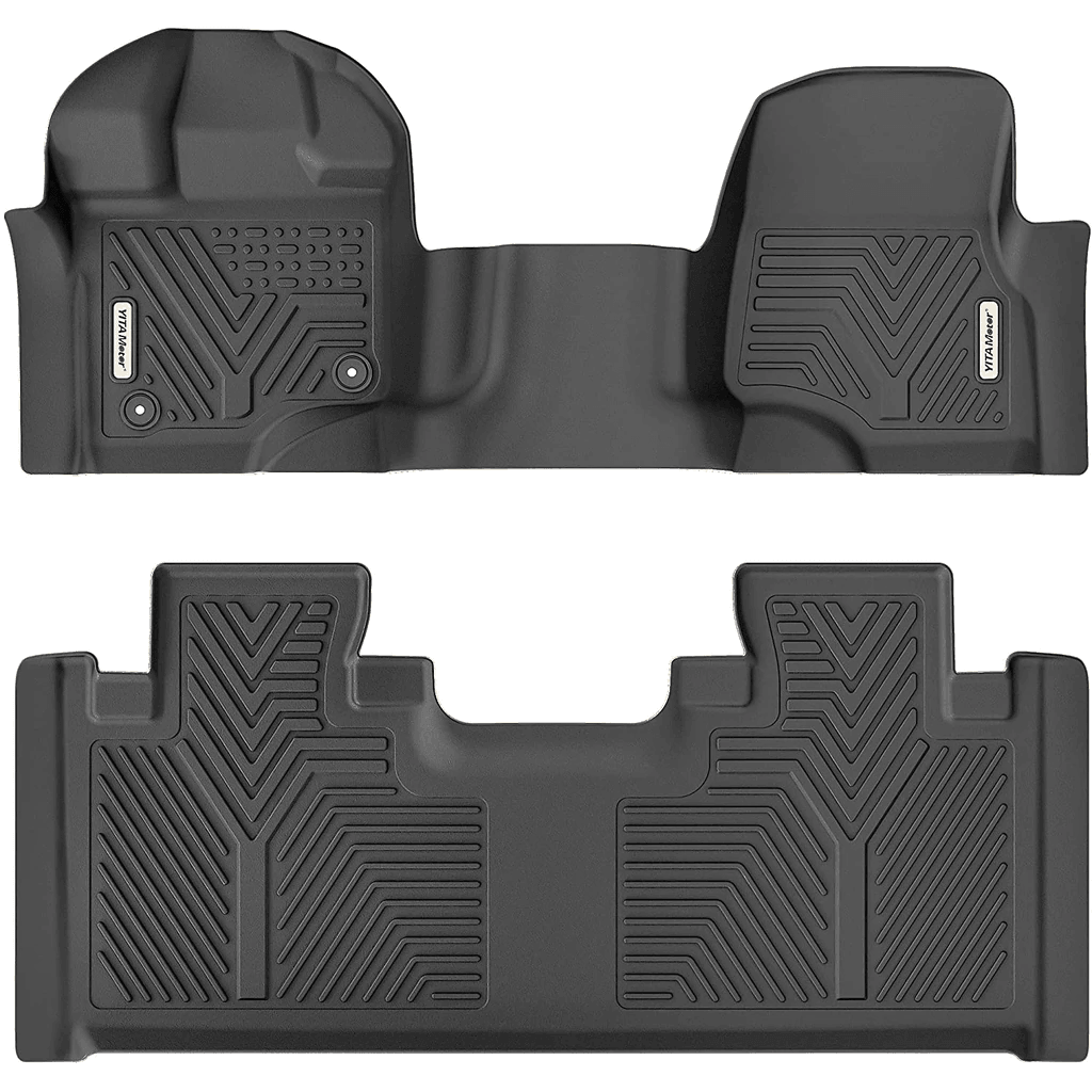 YITAMOTOR 2015-2024 Ford F-150 Super Cab/Extended Cab Floor Mats with 1st Row Bench Seats & 2nd Row Floor Liner Set, All-Weather Protection