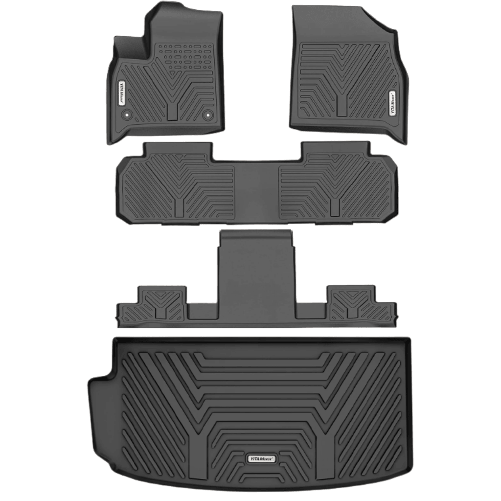 YITAMOTOR Floor Mats Cargo Liner For 2018-2023 Chevy Traverse with 2nd Row Bucket Seats, 1st, 2nd and 3rd Row All-Weather Protection, Black