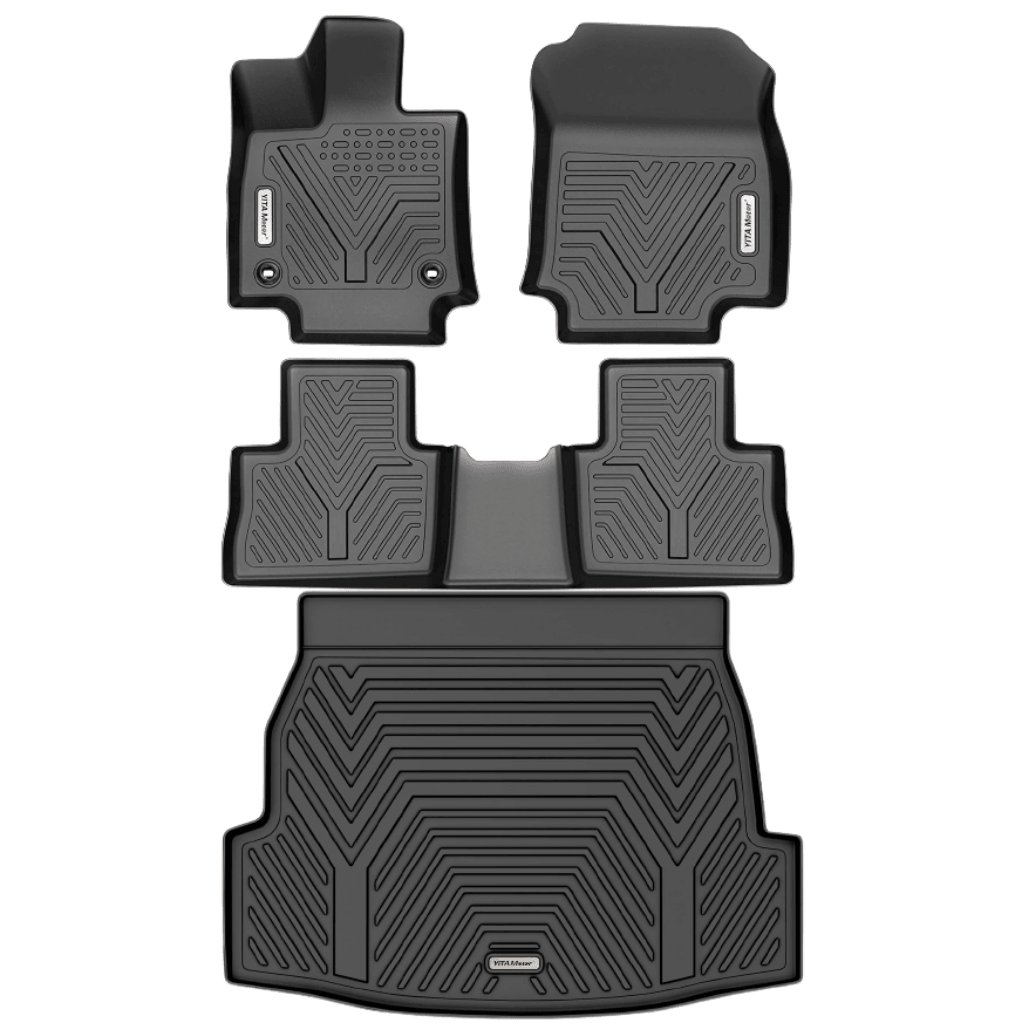 YITAMOTOR Floor Mats Compatible with 2019-2024 Toyota RAV4 , Custom Fit Black TPE Floor Liners, 1st & 2nd  & Cargo liners Row All-Weather Protection