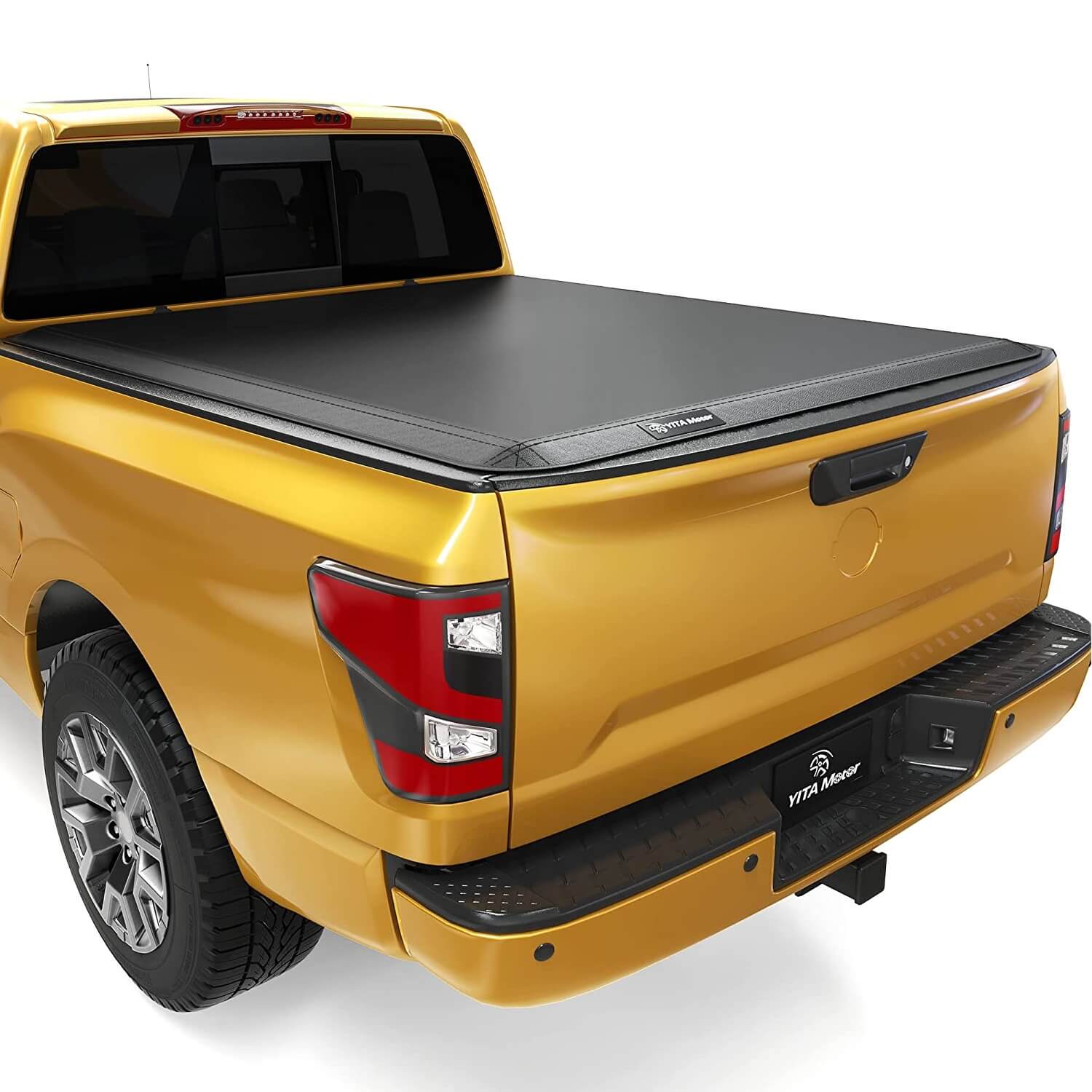 YITAMOTOR Soft Quad Fold 2004-2015 Nissan Titan Truck Bed Tonneau Cover , Fleetside 6.5 ft Bed w/o Titan Box