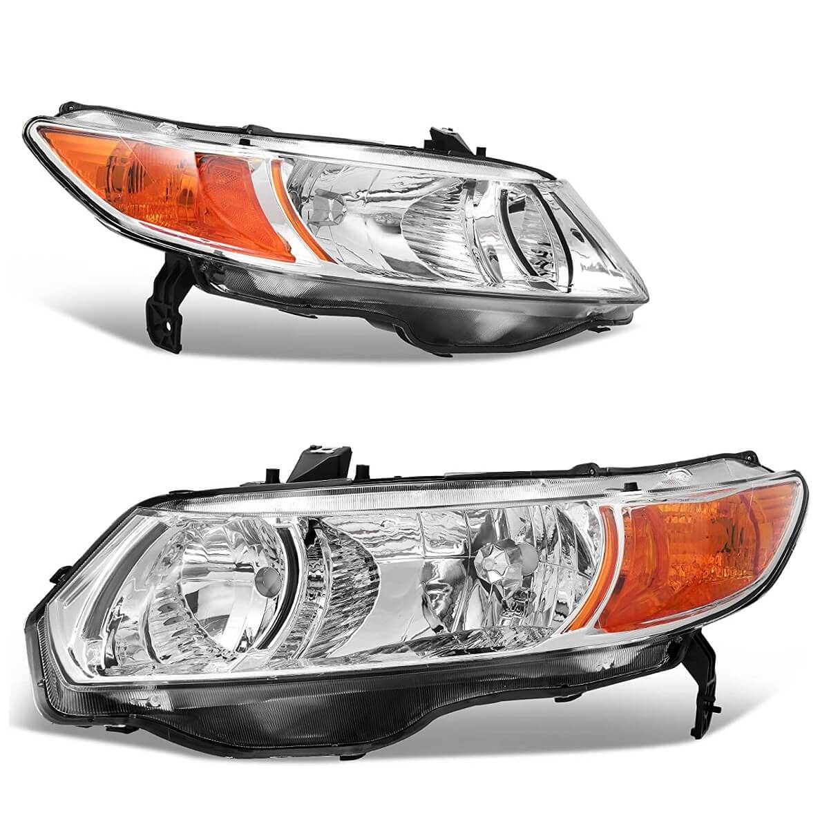 YITAMOTOR 2006-2011 Honda Civic 2-door Coupe OE Style Headlight Assembly Amber Park Lens