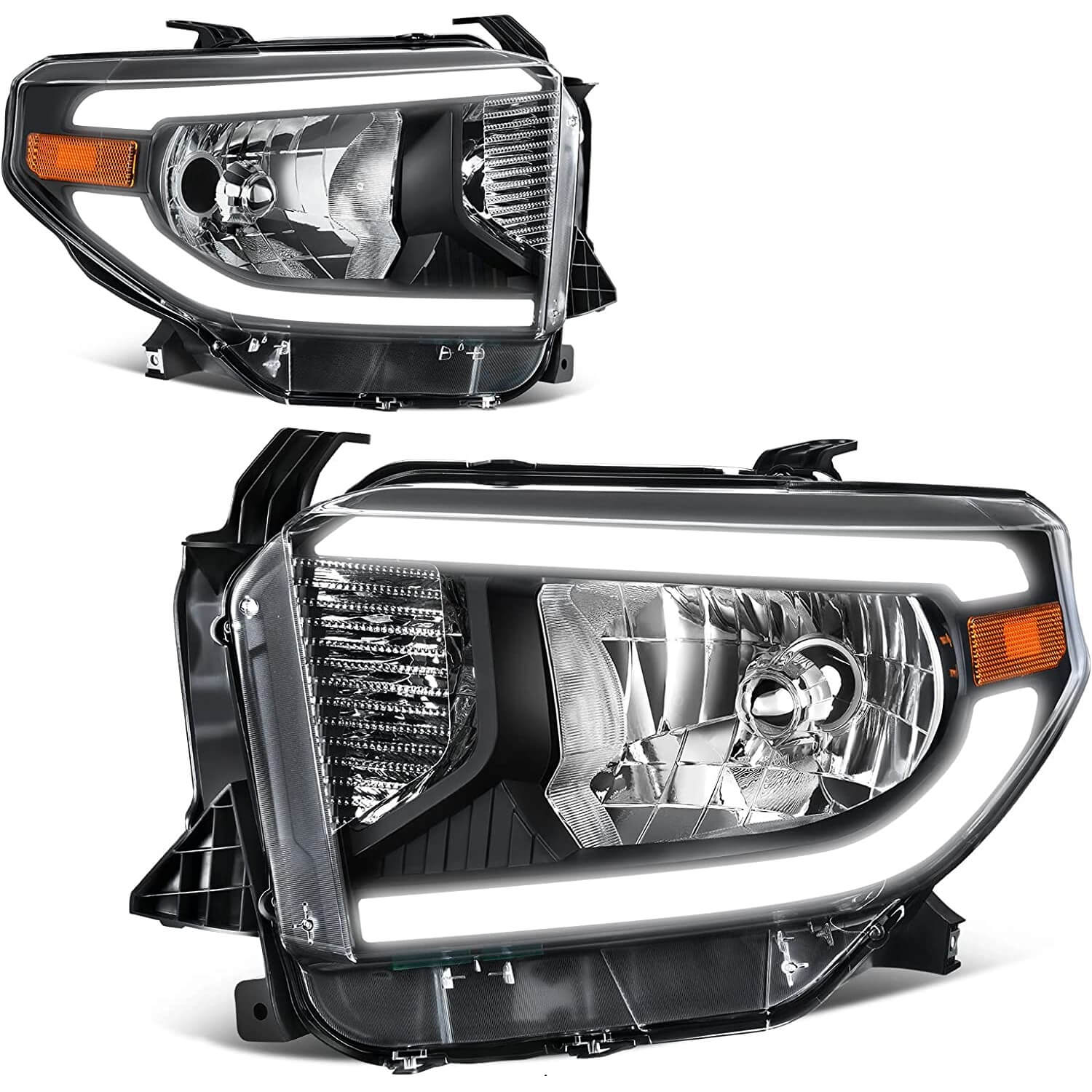 YITAMOTOR LED 2014-2021 Toyota Tundra Headlights Assembly (Halogen Models Only) Black Housing