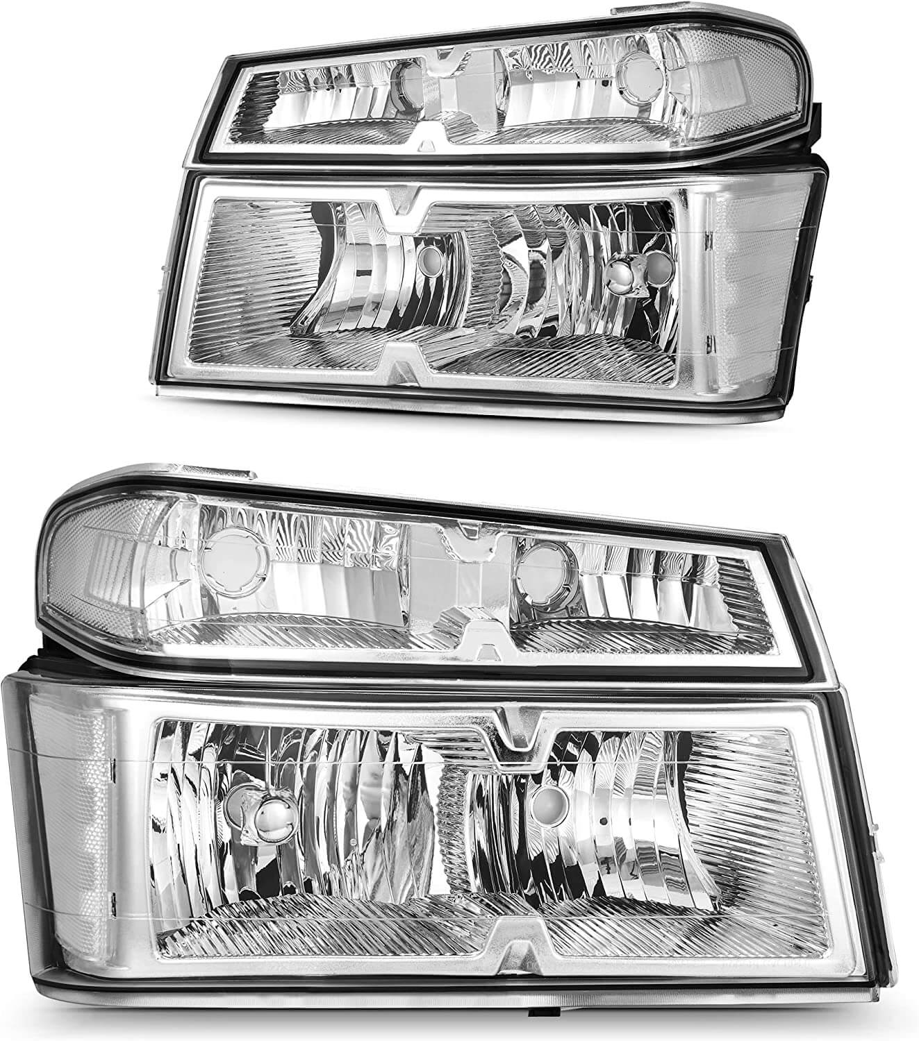 YITAMOTOR 2004-2012 Chevy Colorado/ 04-12 GMC Canyon / 2006-2008 Isuzu i-Series Headlight Assembly Chrome Housing