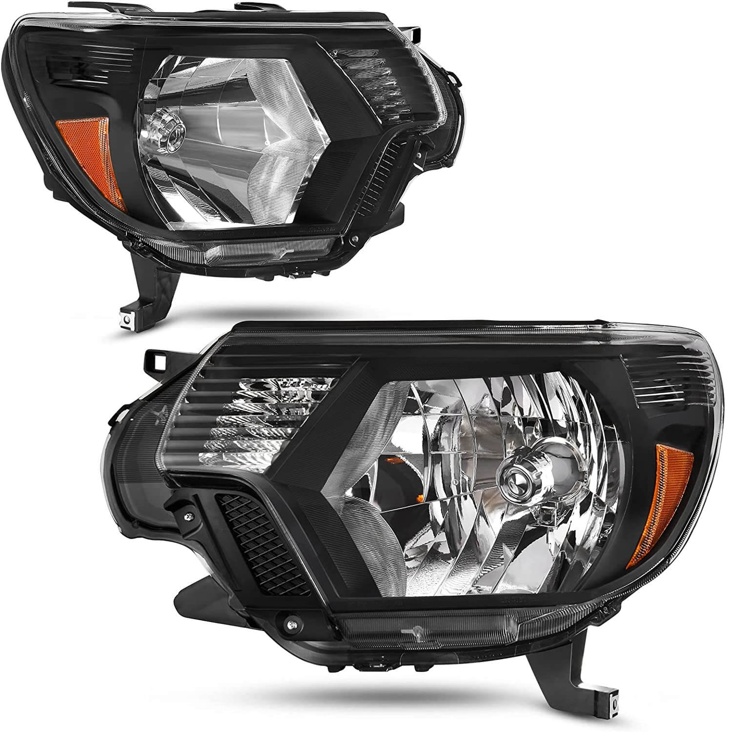 YITAMOTOR 2012-2015 Toyota Tacoma Headlights Assembly Black Housing Amber Reflector