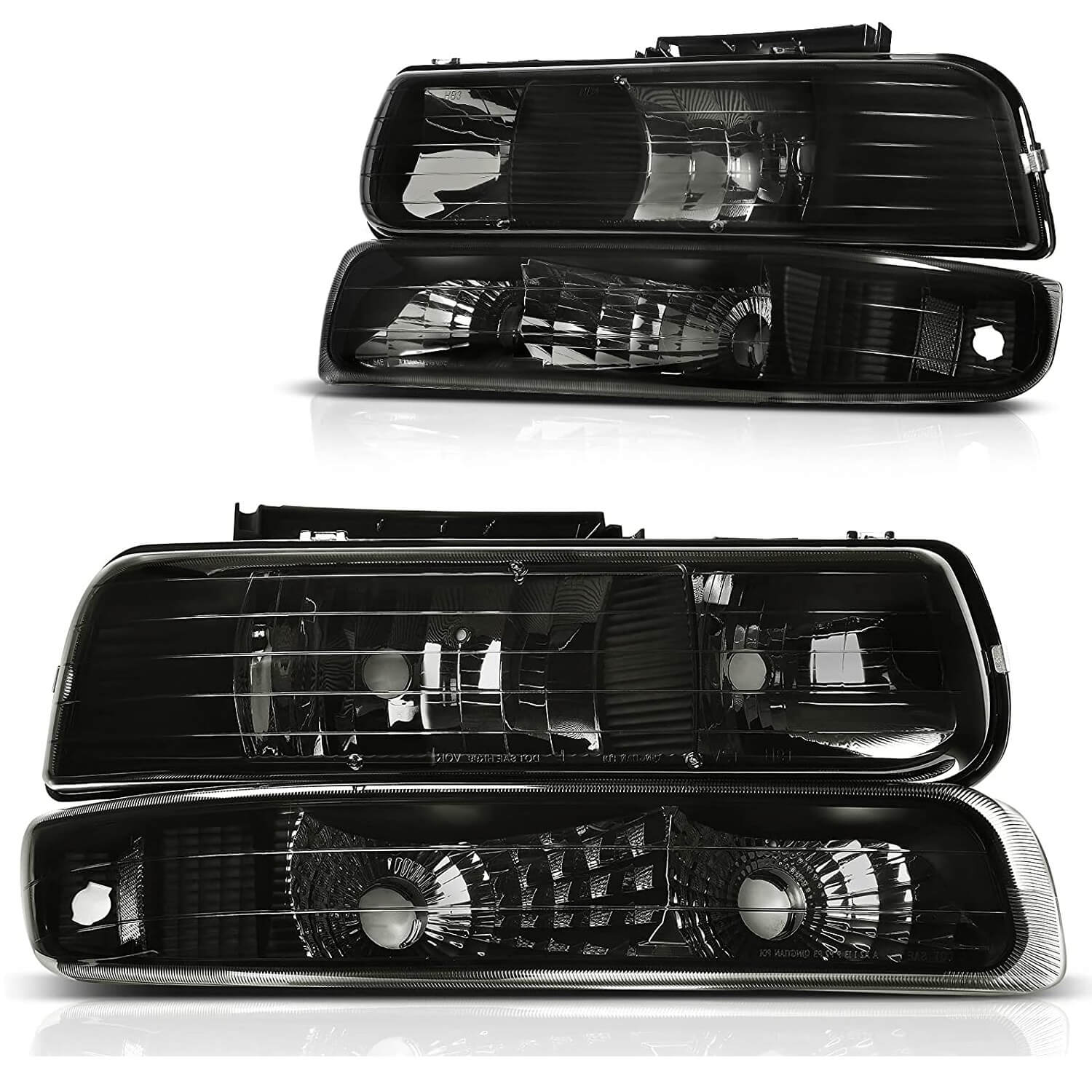 YITAMOTOR 1999-2002 Chevy Silverado/2000-2006 Tahoe Suburban Headlights Assembly Smoke Lens