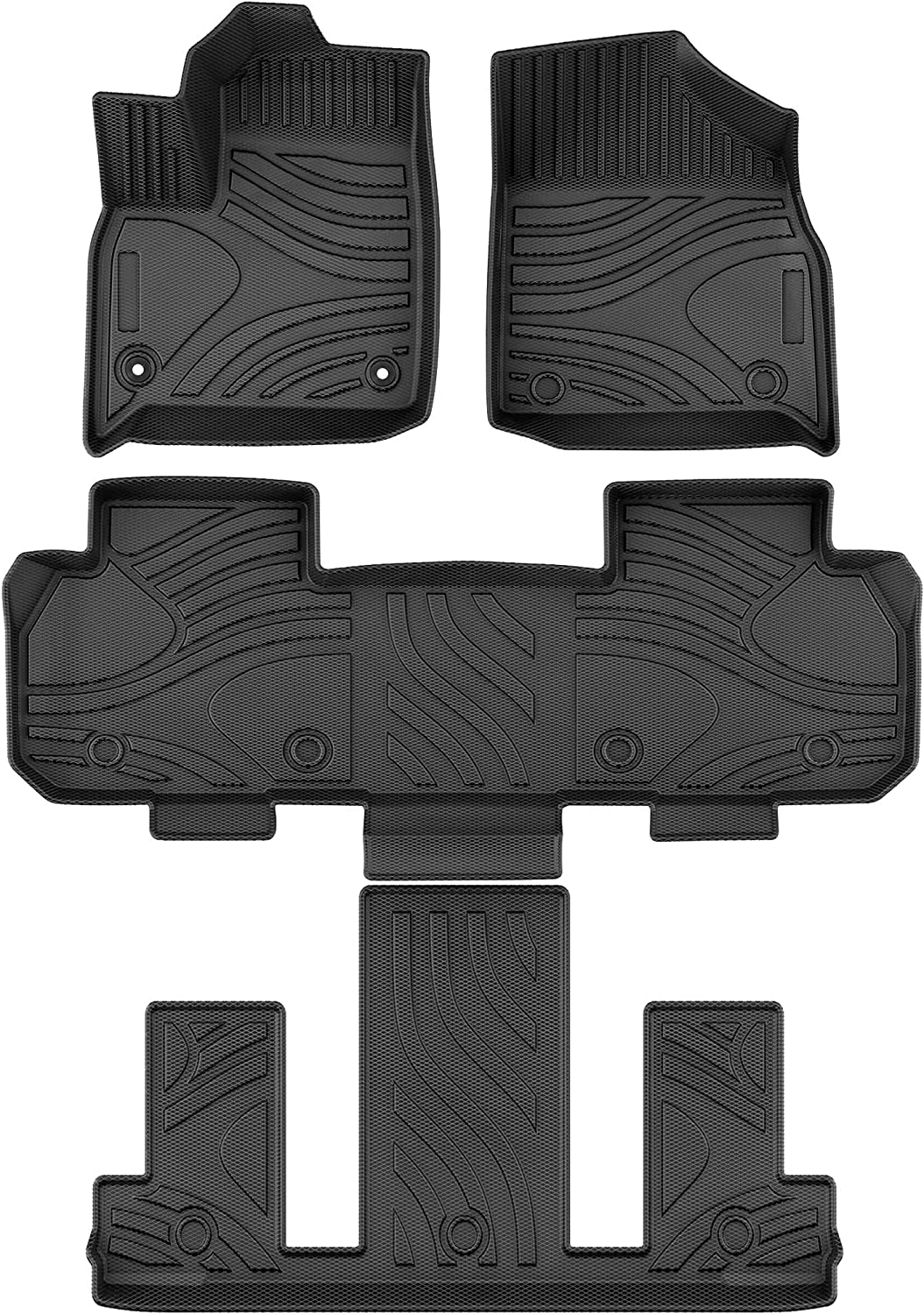 YITAMOTOR 2018-2023 Chevrolet Traverse with 2nd Row Bucket Seats Floor Mats 3 Row Liner Set