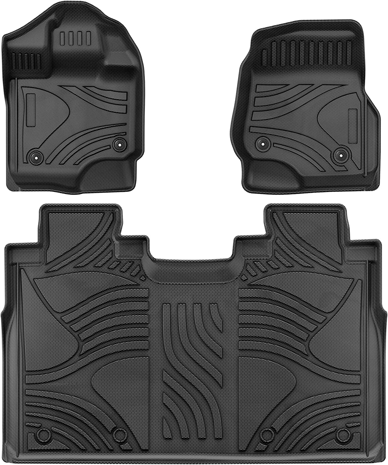 YITAMOTOR 2015-2023 Ford F-150 SuperCrew Cab Floor Mats, Custom Fit TPE All Weather Car Liners