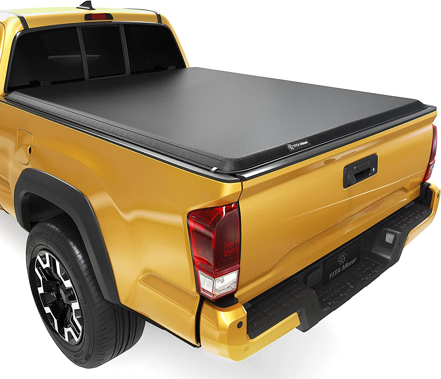 YITAMOTOR 2016-2023 Toyota Tacoma (Excl. Trail Edition) Soft Roll Up Tonneau Cover, Fleetside 5 ft Bed with Deck Rail System