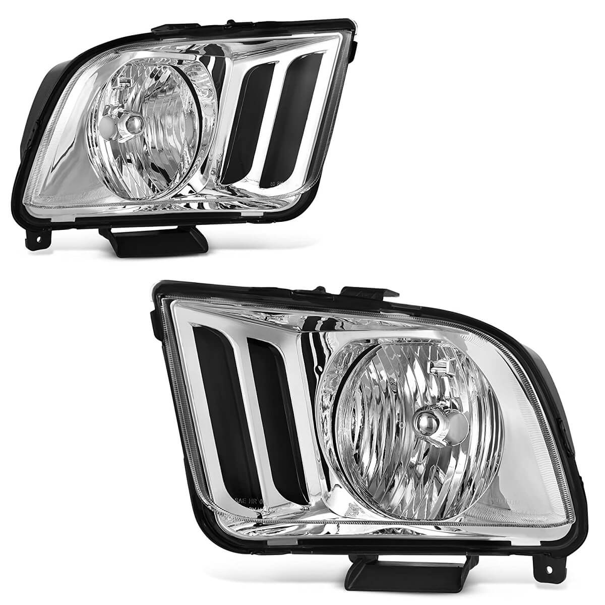 YITAMOTOR 2005-2009 Ford Mustang Headlights Assembly Chrome Housing OE Style Headlamps Replacement