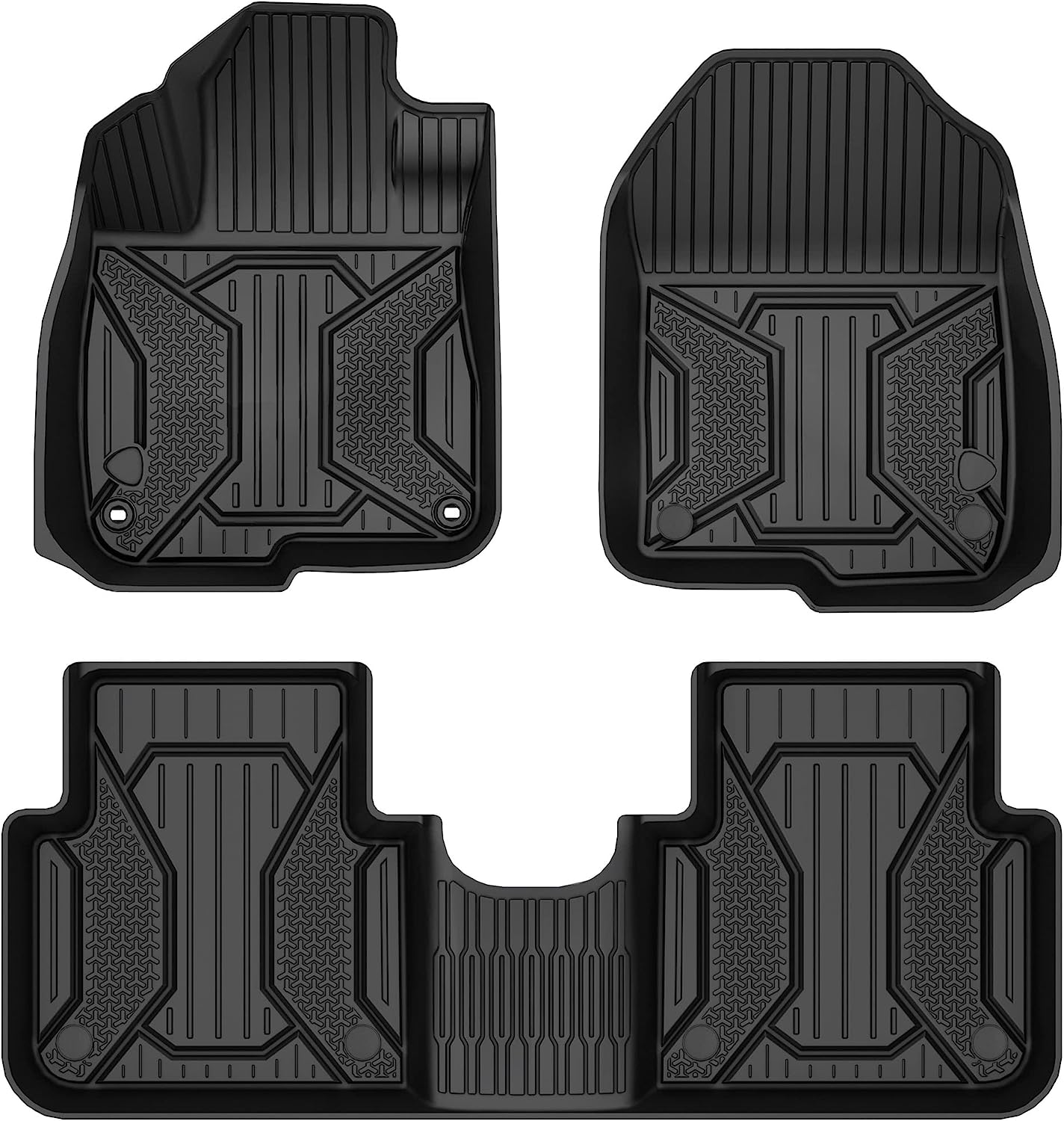 YITAMOTORFloor Mats Compatible with Honda CR-V 2017-2022, Custom Fit TPE All Weather Car Liners, 1st & 2nd Row Floor Liners, Black