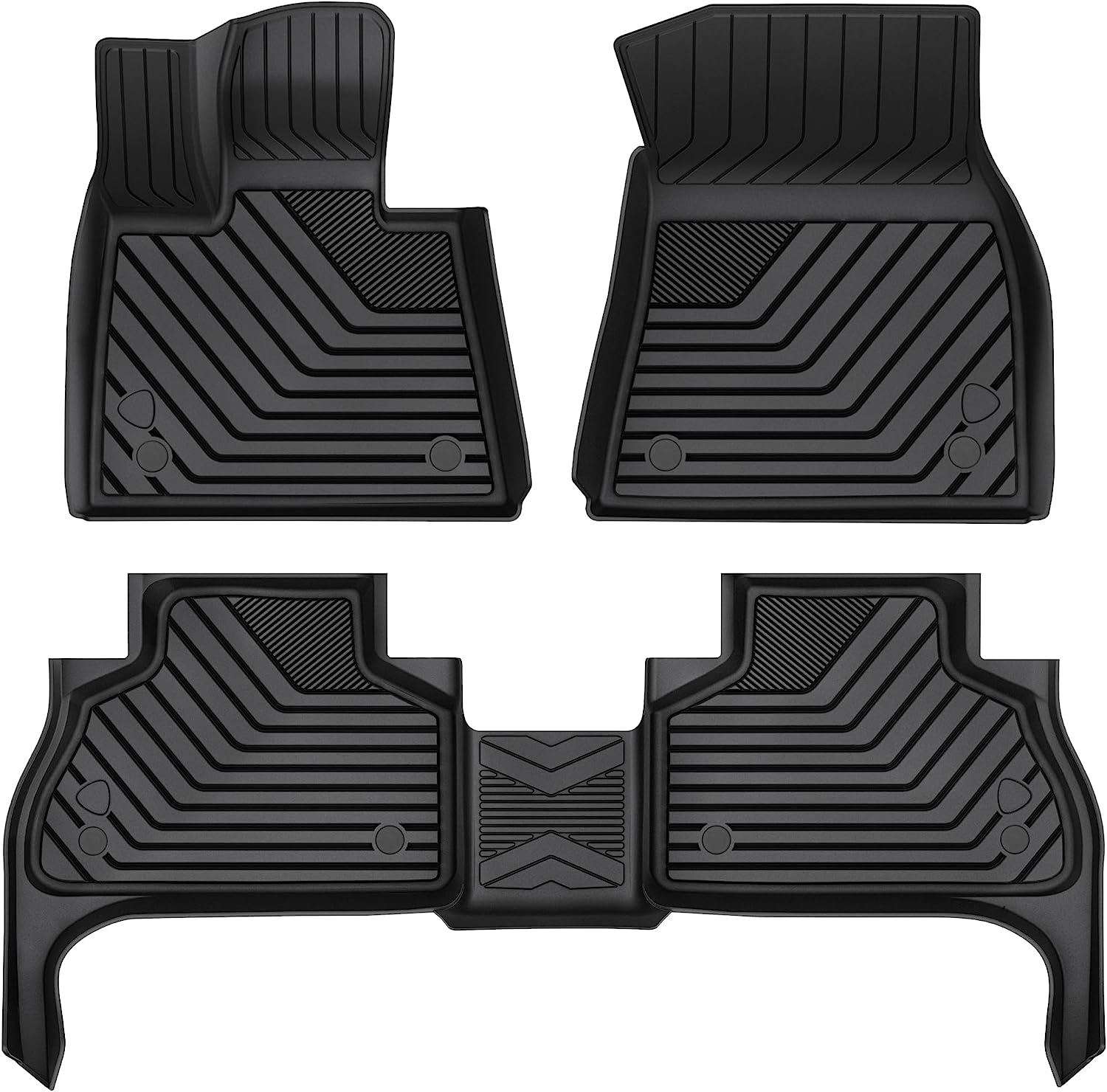 YITAMOTORFloor Mats Compatible for 2019-2024 BMW X5 (5-Seat), Custom Fit TPE All Weather Car Liners, 1st & 2nd Row Floor Liners, Black