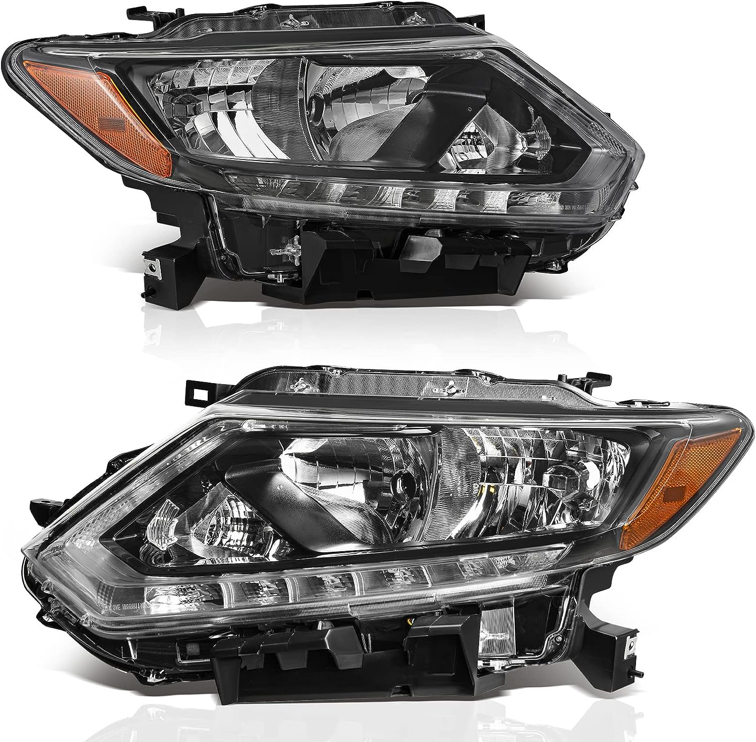 YITAMOTOR Front Pair LED DRL Headlights Left Right Fit For 2014-2016 Nissan Rogue Headlamp