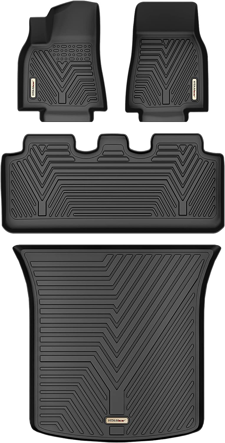 YITAMOTOR Floor Mats for 2020-2024 Tesla Model Y 1st 2nd Row Rear Cargo Liners