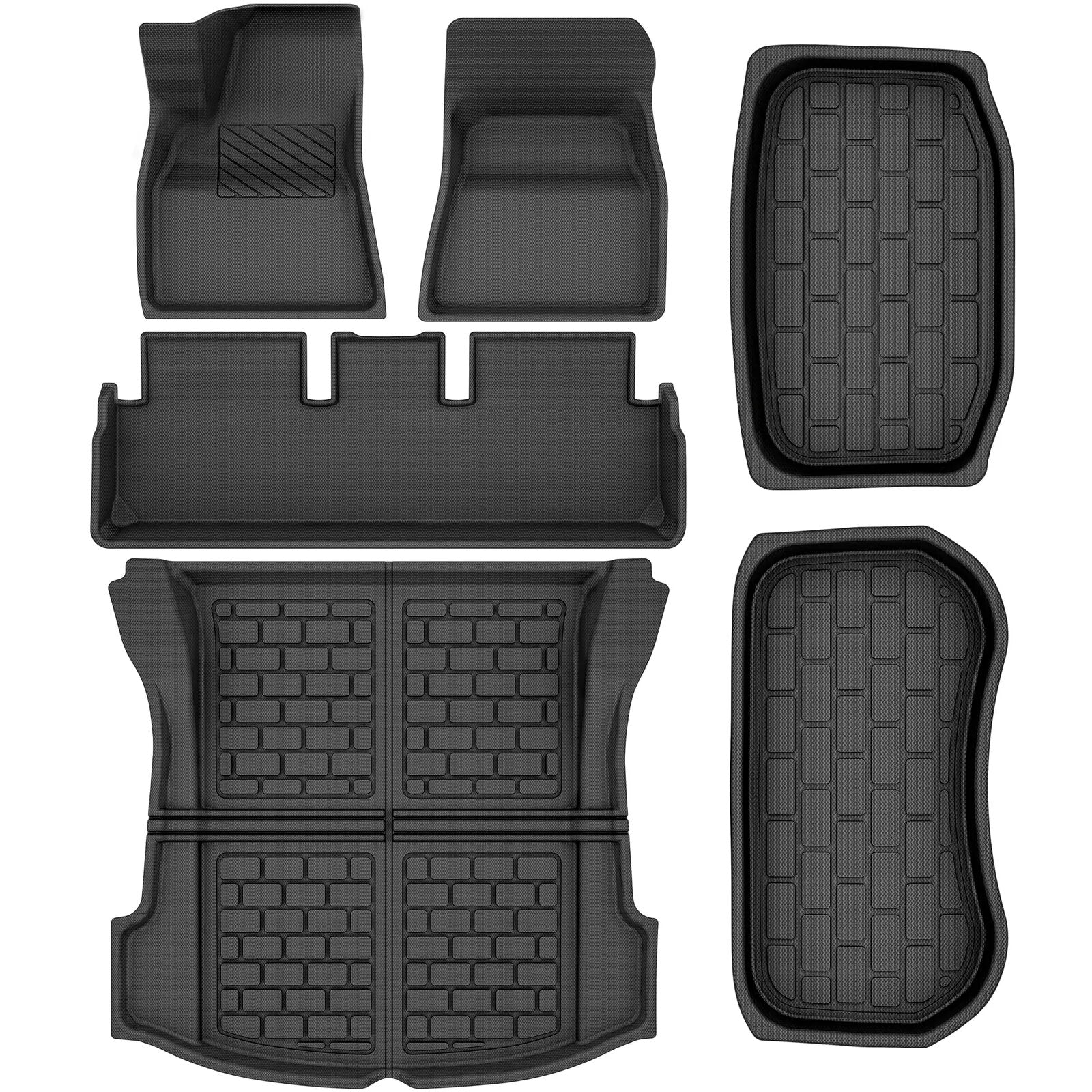 YITAMOTOR Floor Mats For 2020-2023 Tesla Model 3 All Weather Waterproof Rubber Liners 6pcs