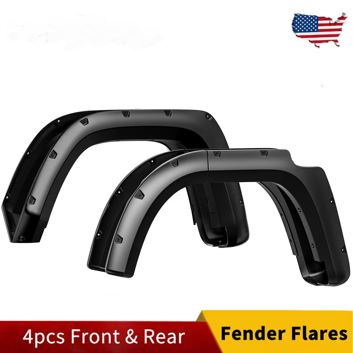 YITAMOTOR Smooth Fender Flares Compatible with 2014-2022 Toyota 4 Runner, Pocket Bolt-Riveted Style, 4 Pcs Paintable Wheel Flares