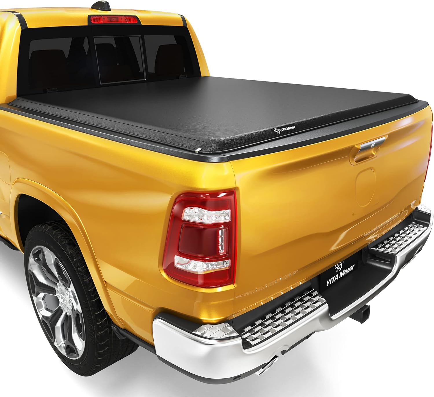 YITAMOTOR Soft Roll Up Truck Bed Tonneau Cover Compatible with 2019-2025 Dodge Ram 1500 New Body Style 5.7 ft Bed Without Rambox