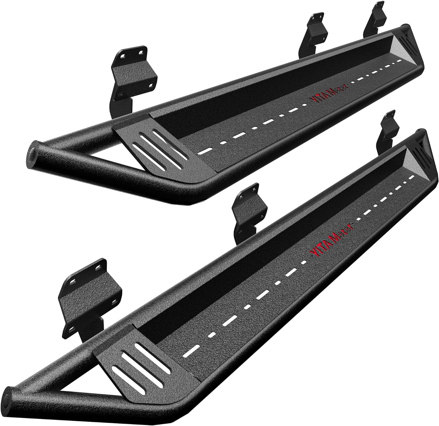 YITAMOTOR Running Boards, Drop Side Steps Compatible with 2015-2024 Ford F-150 Supercrew Cab, 2017-2022 Ford F-250 F-350 Crew Cab, Black Powder Coated Off-Road Nerf Bars