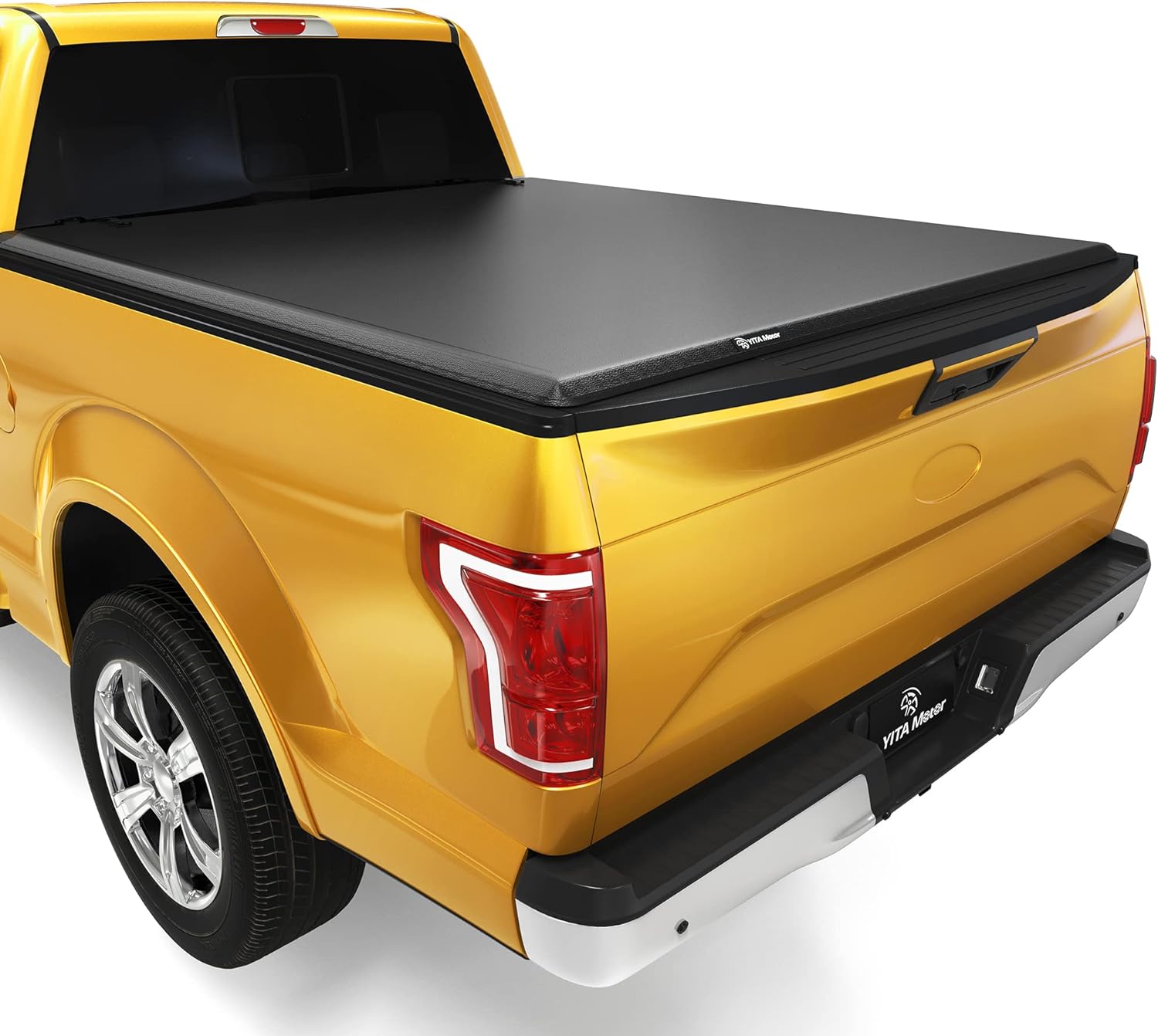 YITAMOTOR Soft Quad Fold Truck Bed Tonneau Cover Compatible with 1999-2023 Ford F-250 F-350 F250 F350 Super Duty 8 ft Bed