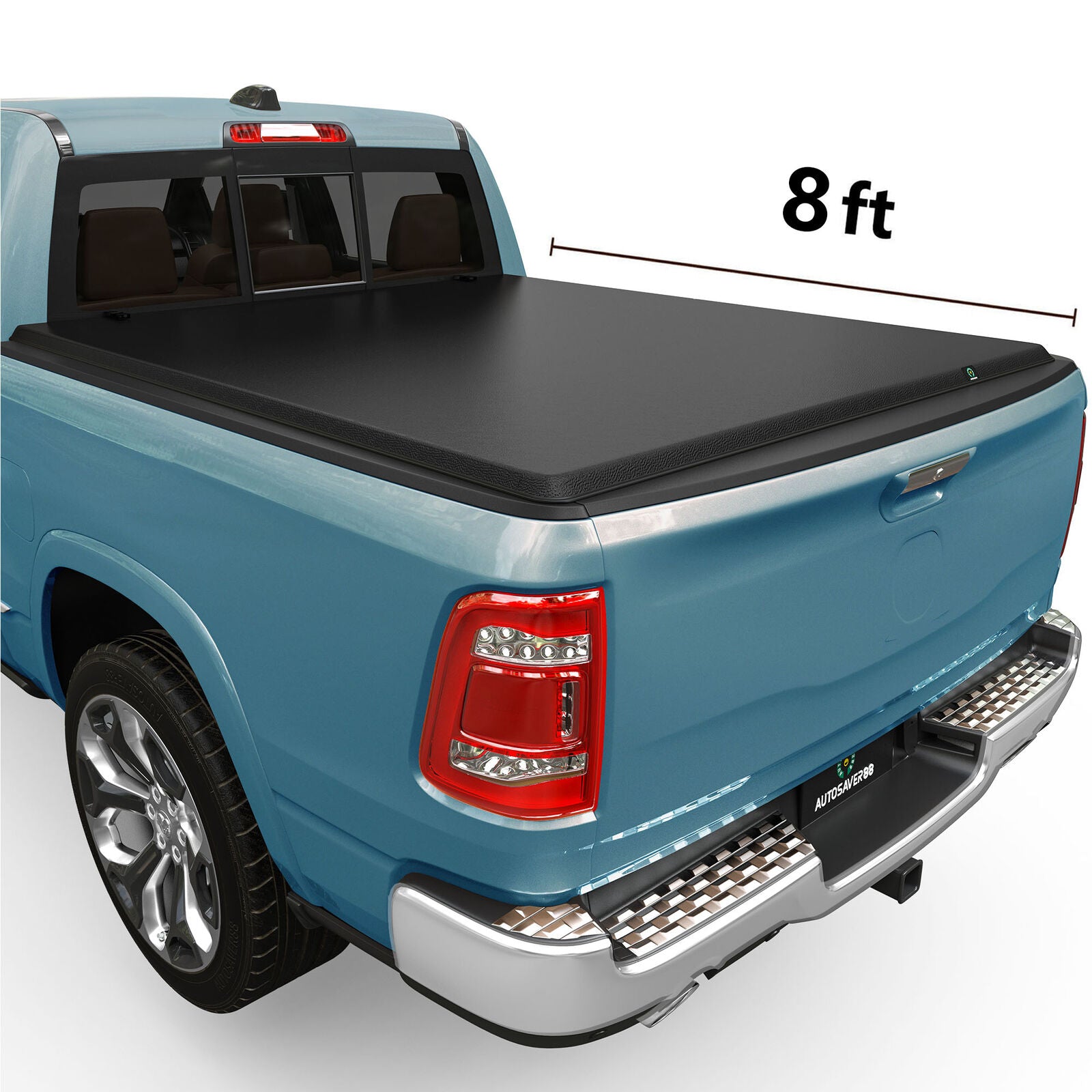 YITAMOTOR 8FT Bed Soft Roll-Up Tonneau Cover for 2003-2023 Dodge Ram 1500 2500 3500 Truck