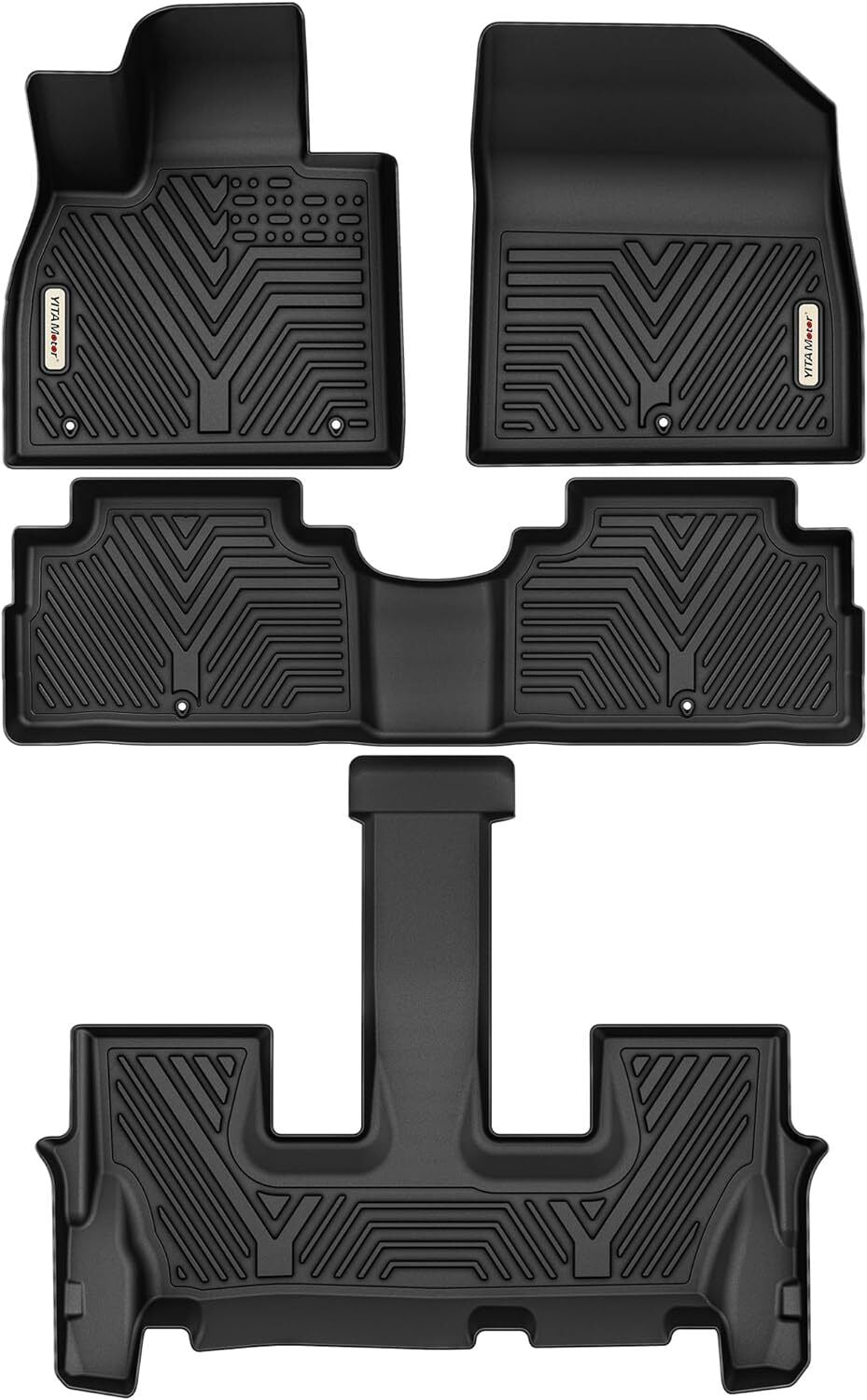 YITAMOTOR TPE Floor Mats 3 Rows Liner for 2020-2024 Hyundai Palisade 7-Seat Anti-Slip 4pcs