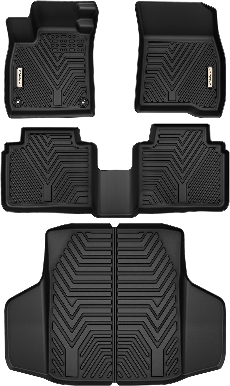 YITAMOTOR Floor Mats for Honda Accord 2023 2024 & Honda Accord Hybrid All Weather TPE Floor Liner for Honda Accord Accessories, 1st, 2nd Row and Cargo Liners Full Set, Black