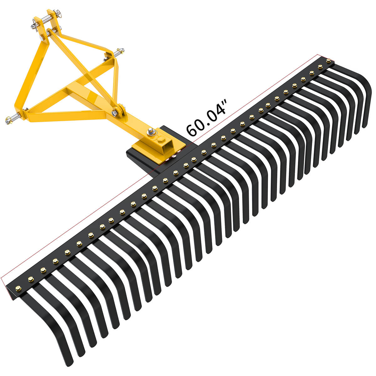 YITAMOTOR 3 Point Attach Landscape Rock Rake Tractor Towing 360 Degree Rotation