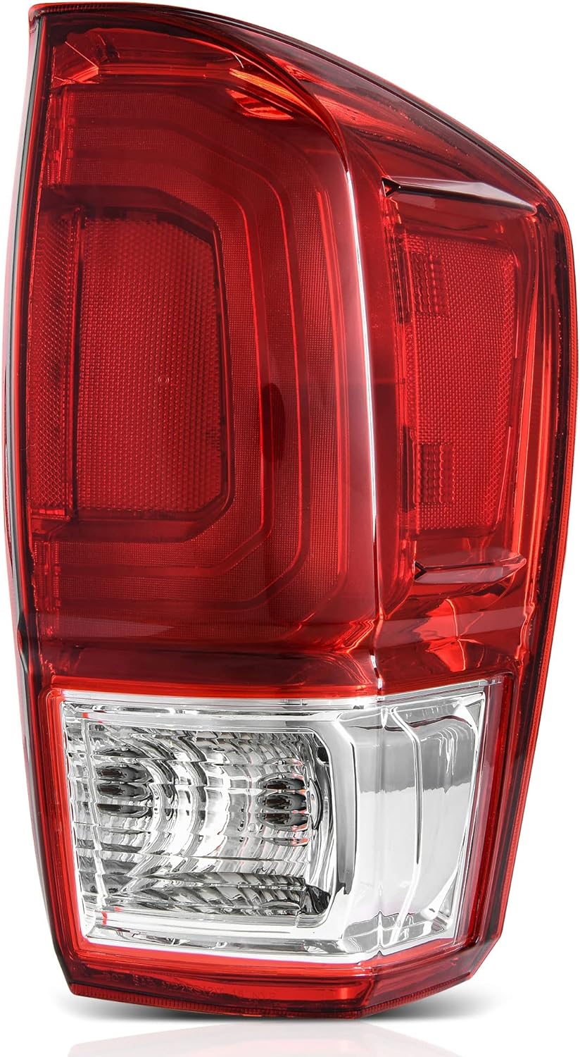 YITAMOTOR Right Passenger Side Rear Tail Lights Housing Compatible With 2016-2022 Toyota Tacoma OE Replacement - Red Clear