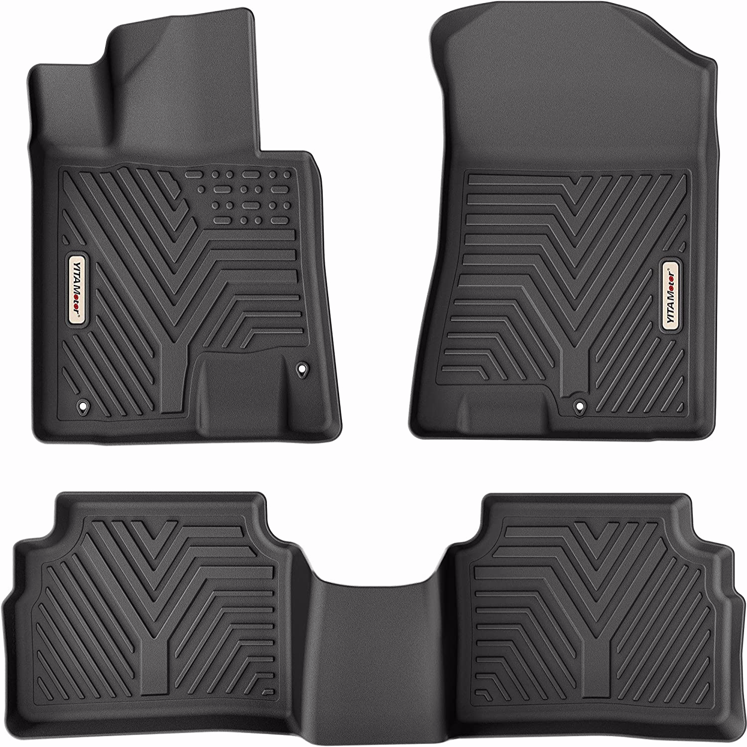 YITAMOTOR 2020-2023 Hyundai Sonata / 2021-2024 Kia K5 (Only FWD Models) Floor Mats , Black 1st & 2nd Floor Mats Set