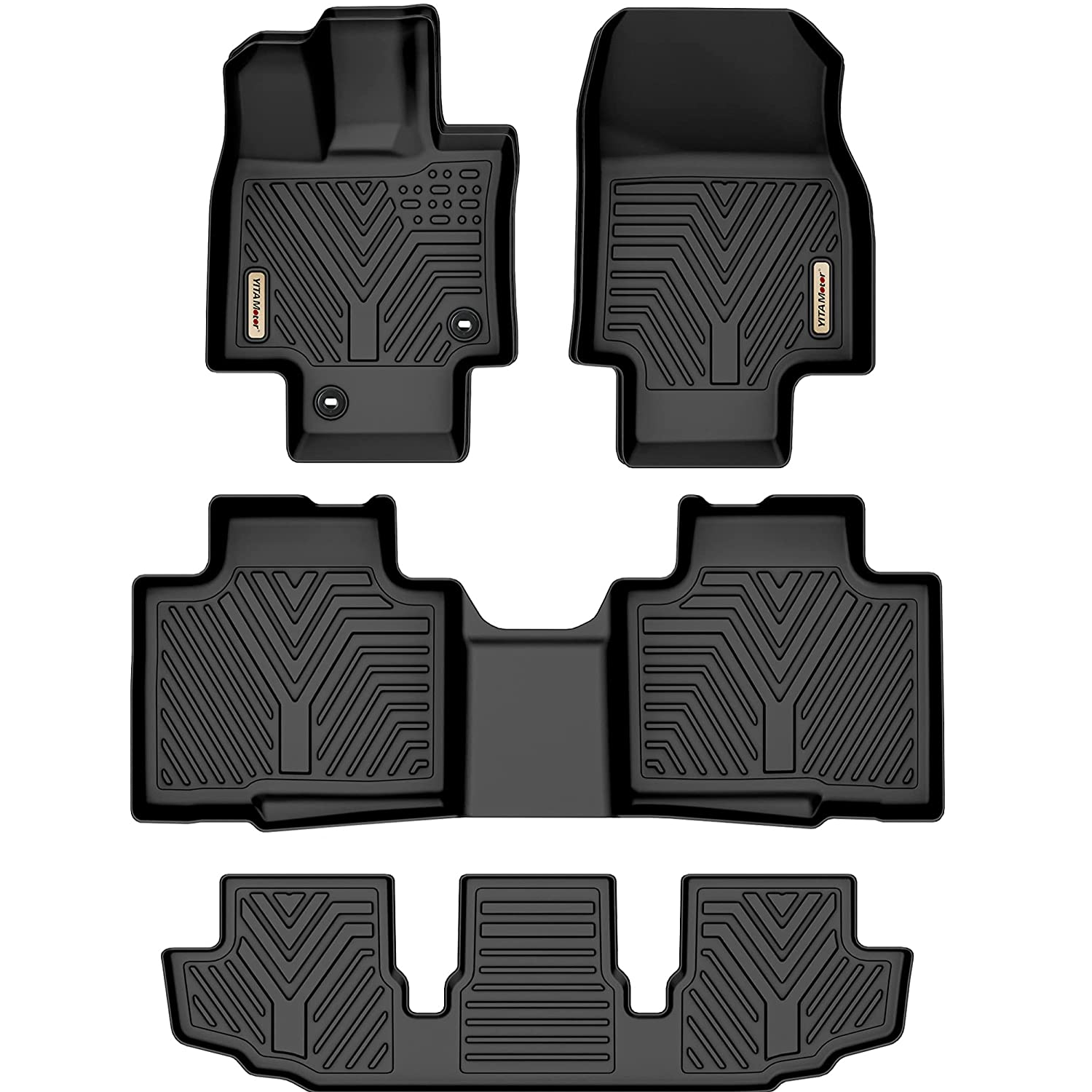 YITAMOTOR 2020-2023 Toyota Highlander w/Center Console 3 Row Floor Mats, NOT fit Hybrid Models