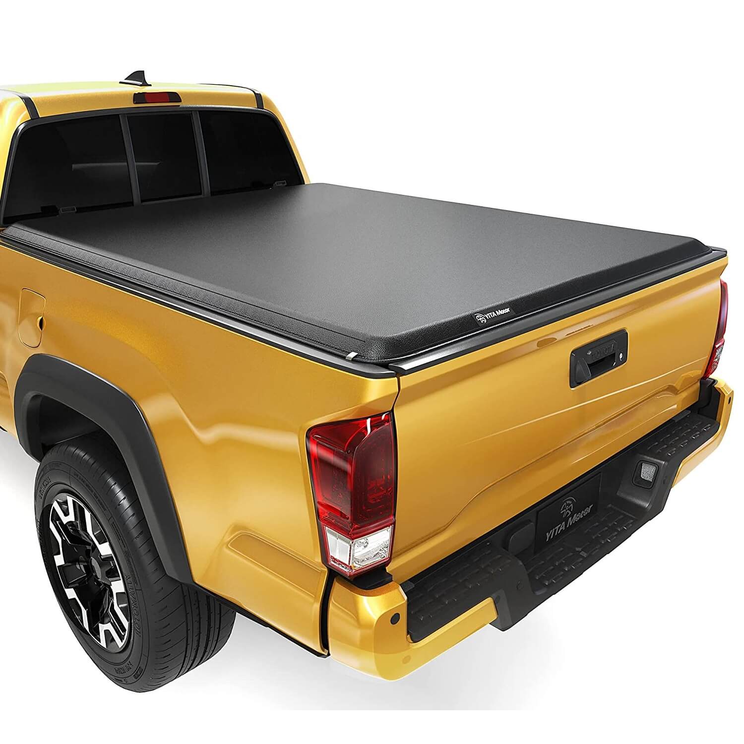 YITAMOTOR Soft Roll Up 2016-2023 Toyota Tacoma (Excl. Trail Edition) Truck Bed Tonneau Cover , Fleetside 6 ft Bed with Deck Rail System