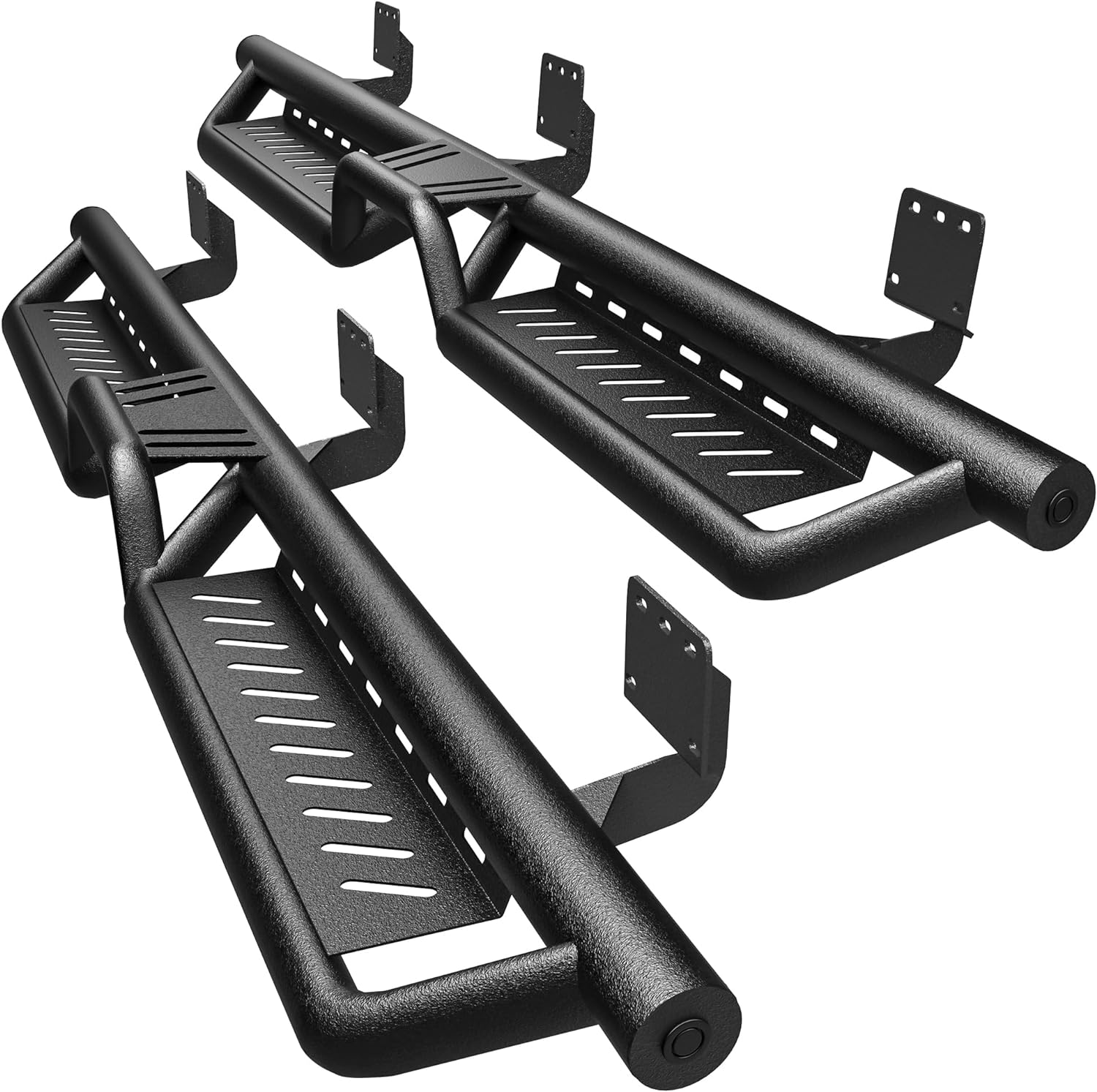 YITAMOTOR Running Boards & Side Steps Compatible with 2019-2025 Dodge Ram 1500 Crew Cab, Black Powder Coated Nerf Bar with Two-Stair for Roof Operation