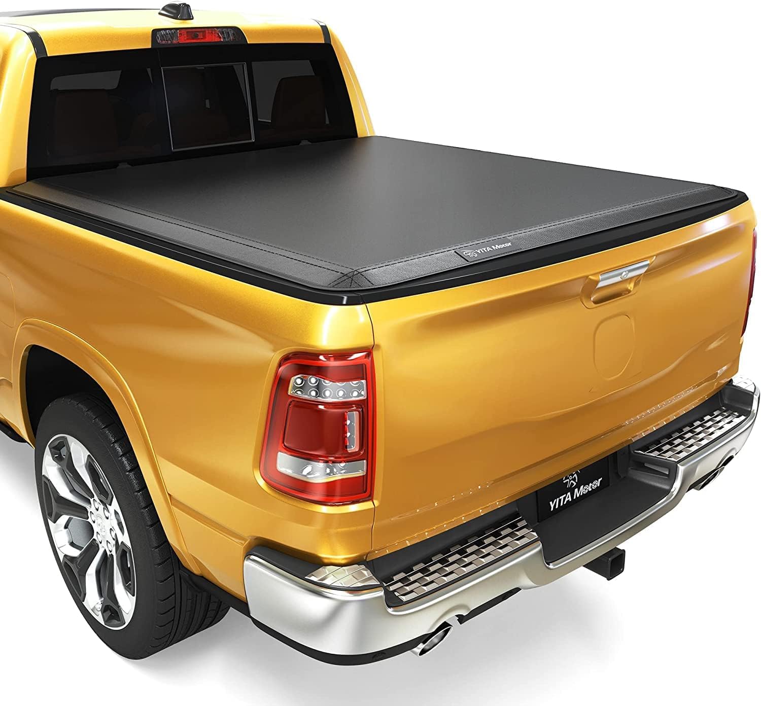 YITAMOTOR Soft Quad Fold Truck Bed Tonneau Cover Compatible with 2003-2024 Dodge Ram 2500 3500, Fleetsdie 8 ft Bed Without Rambox