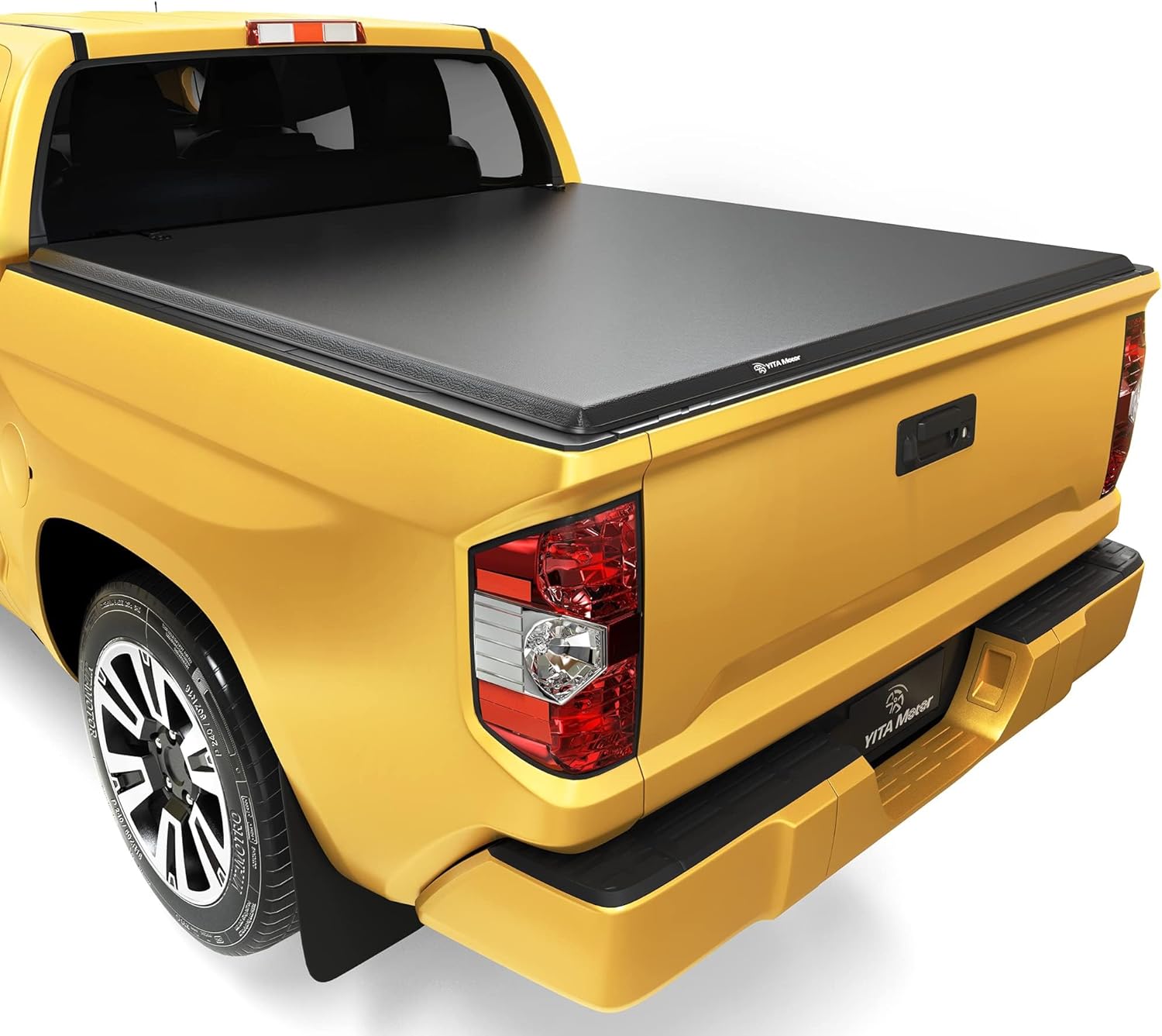 YITAMOTOR Soft Quad Fold Truck Bed Tonneau Cover Compatible with 2014-2021 Toyota Tundra (Exclu. Trail), Fleetside 6.5ft Bed with Deck Rail System